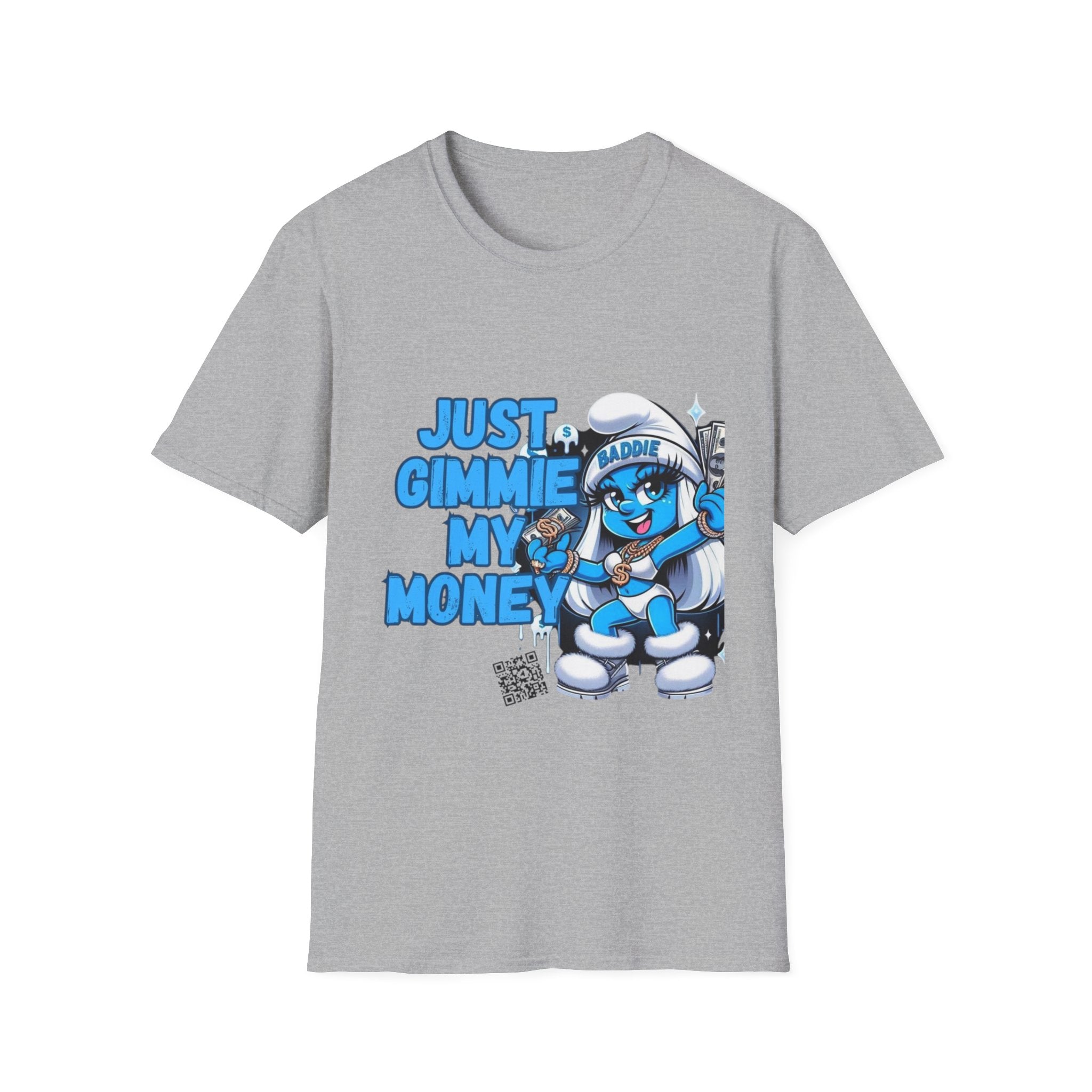 Just Gimmie My Money T-Shirt — Cute Blue Character Graphic Tee