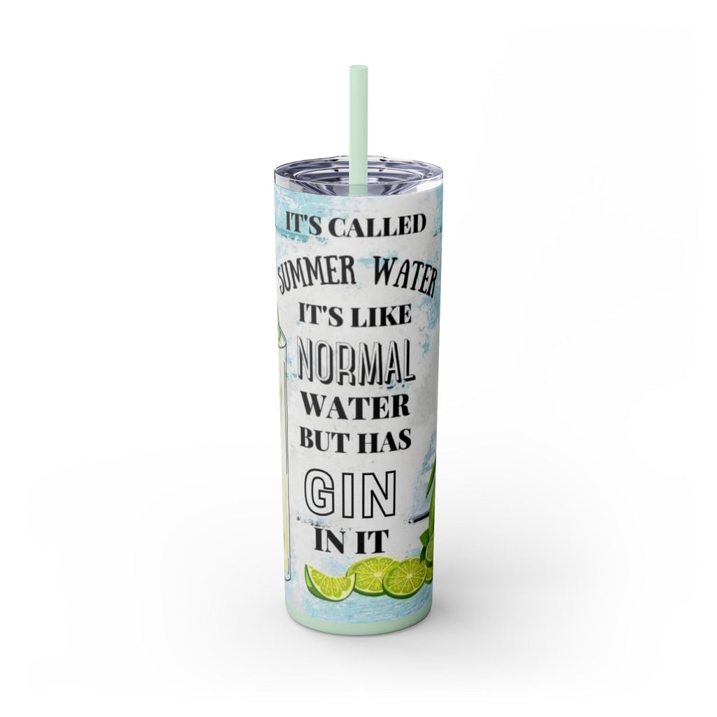 20oz Skinny Tumbler with Straw — Summer Water Tumbler