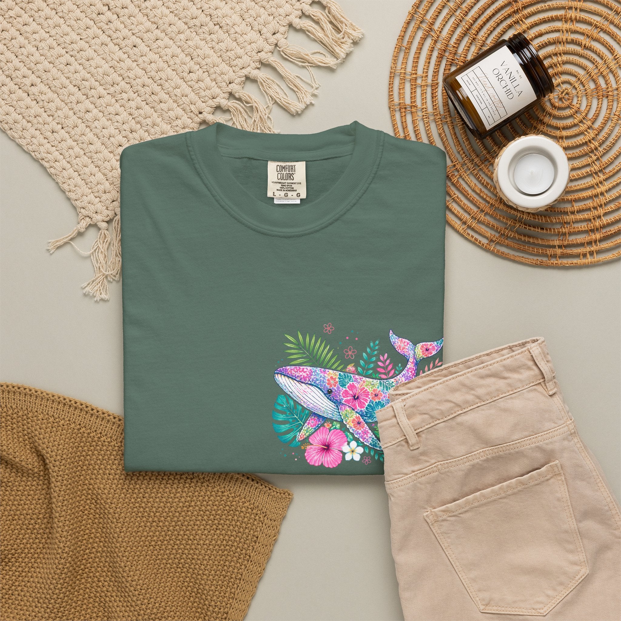 Miami Beach Club T‑Shirt — Retro Flamingo Tropical Floral Graphic Tee