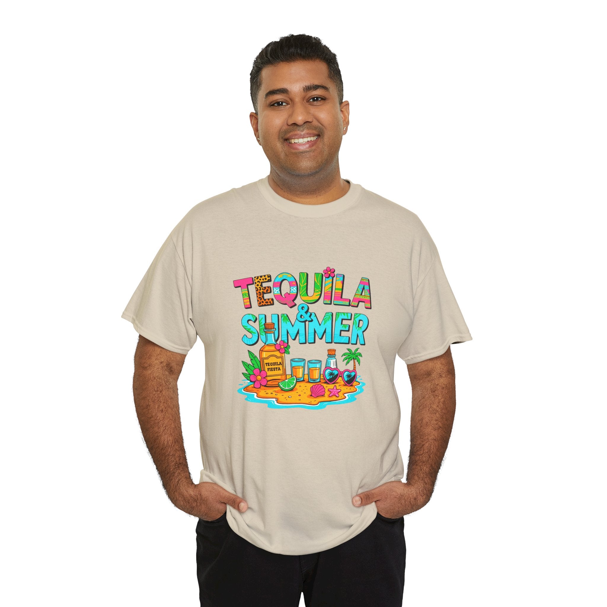 Tequila Summer Tee – Tropical Beach Cocktail Graphic T-Shirt