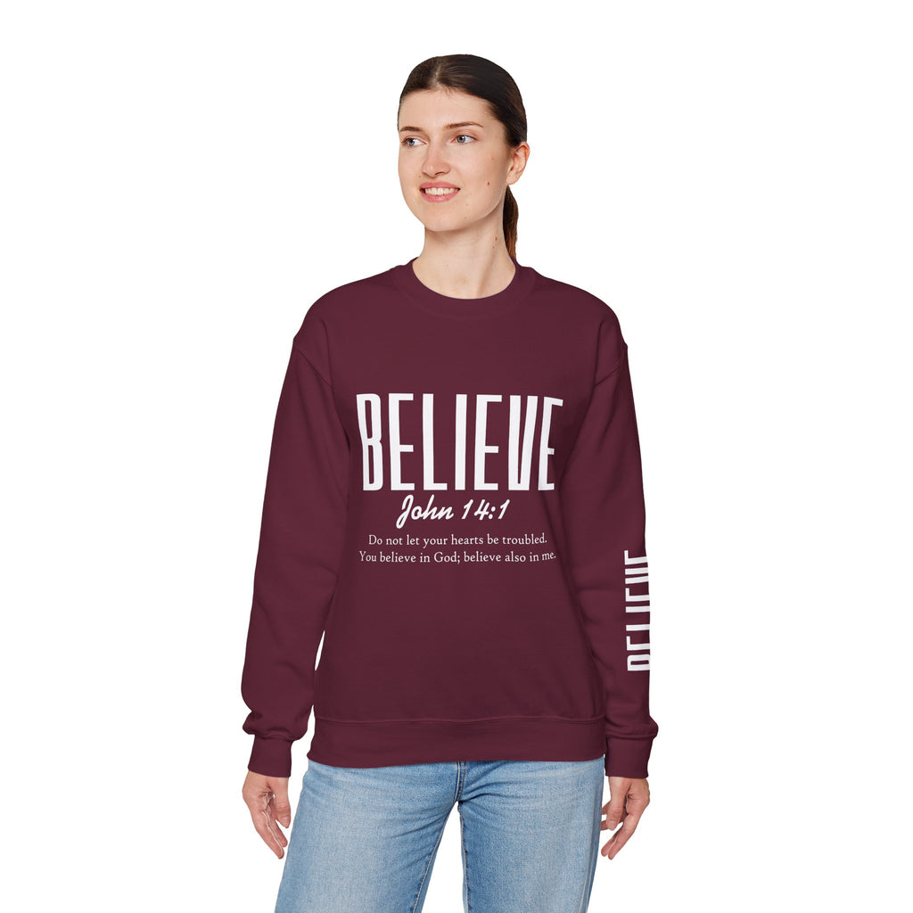Wolf Pack “Believe John 14:1” Crewneck – Faith Streetwear Pullover