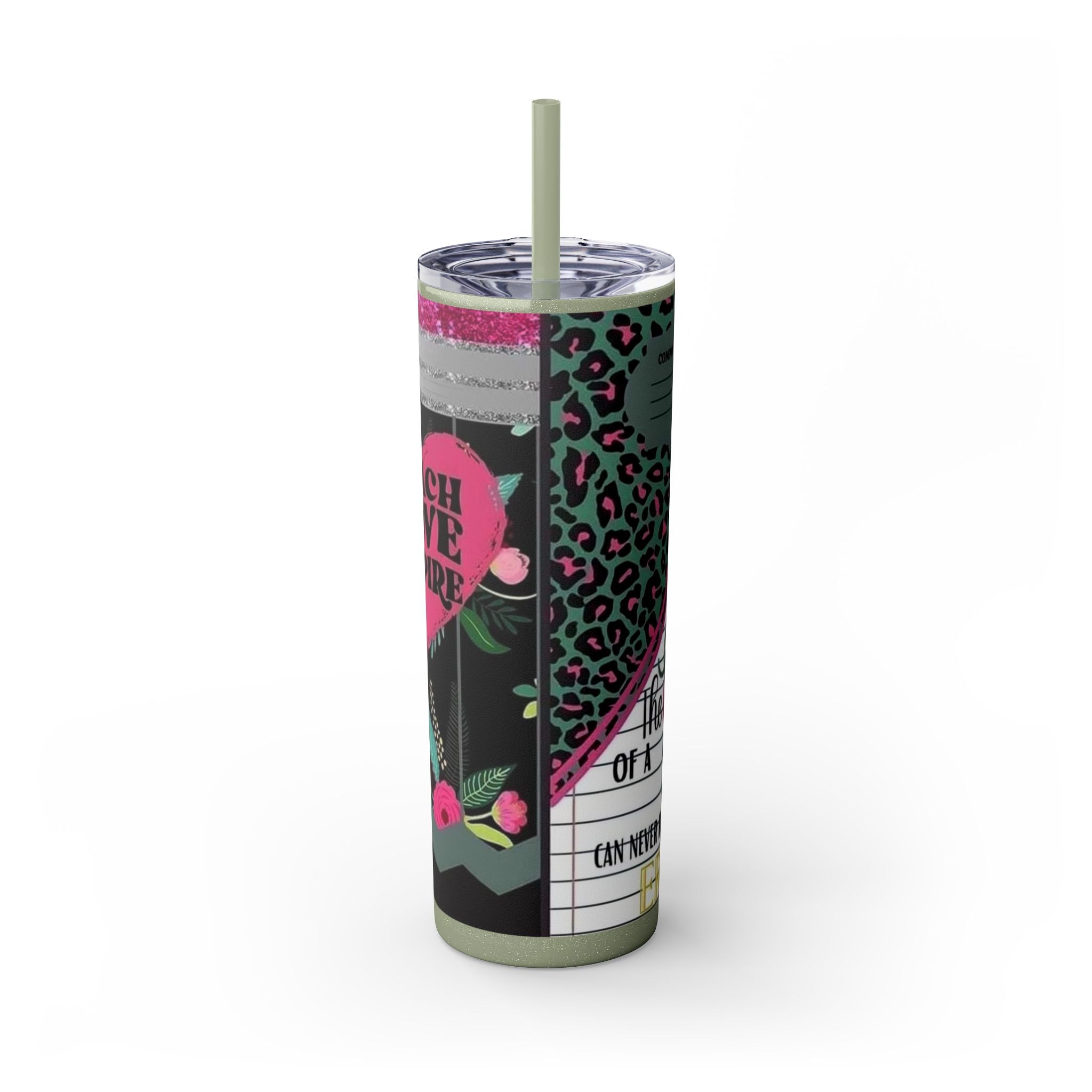 Teacher Skinny Tumbler with Straw — 20oz