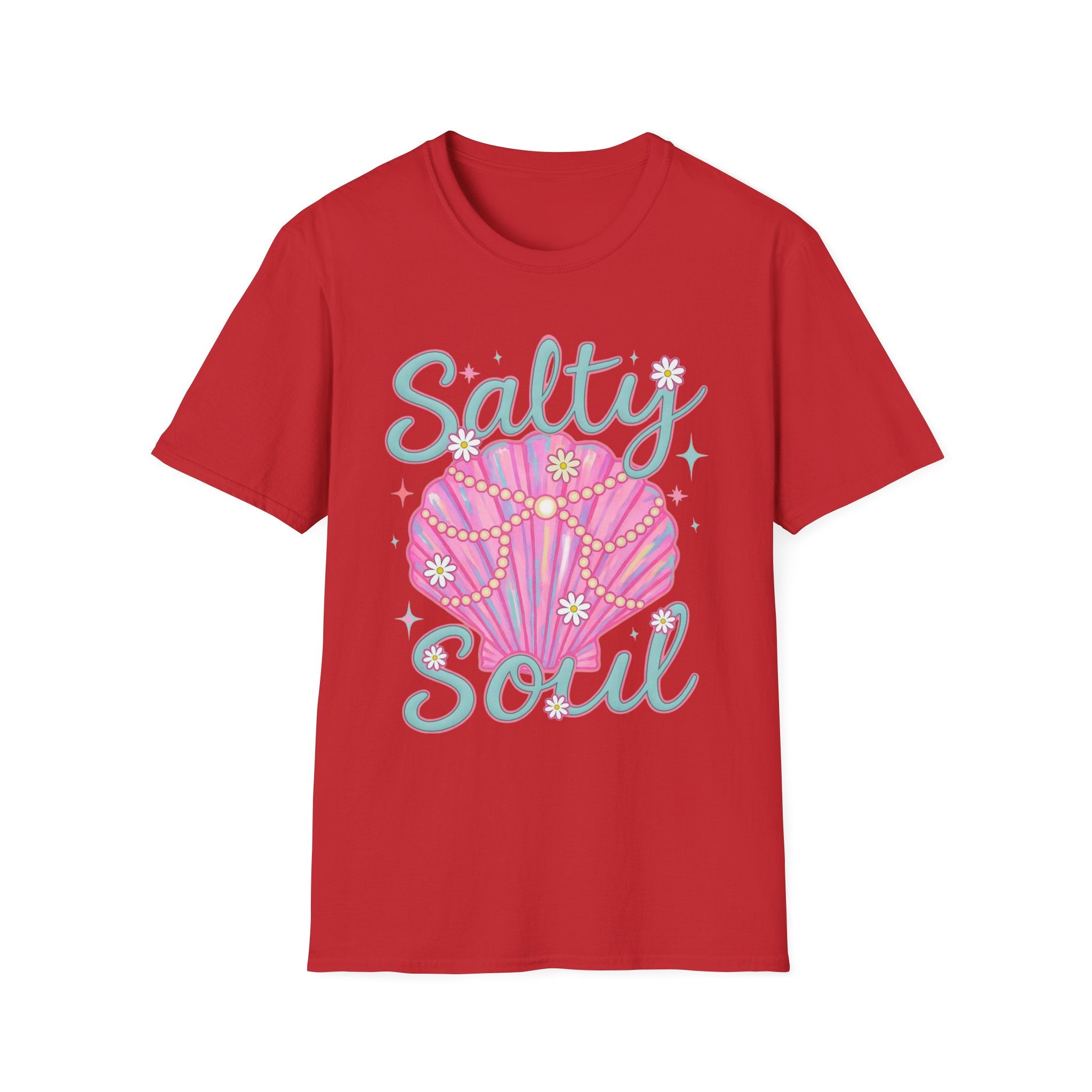 Salty Soul T-Shirt — Pink Seashell Beach Tee