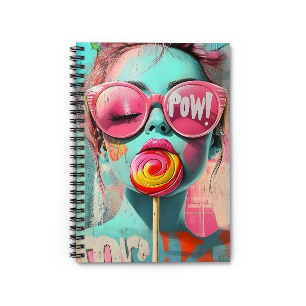 Pop Art Lollipop Notebook — 'POW!' Spiral Ruled Journal