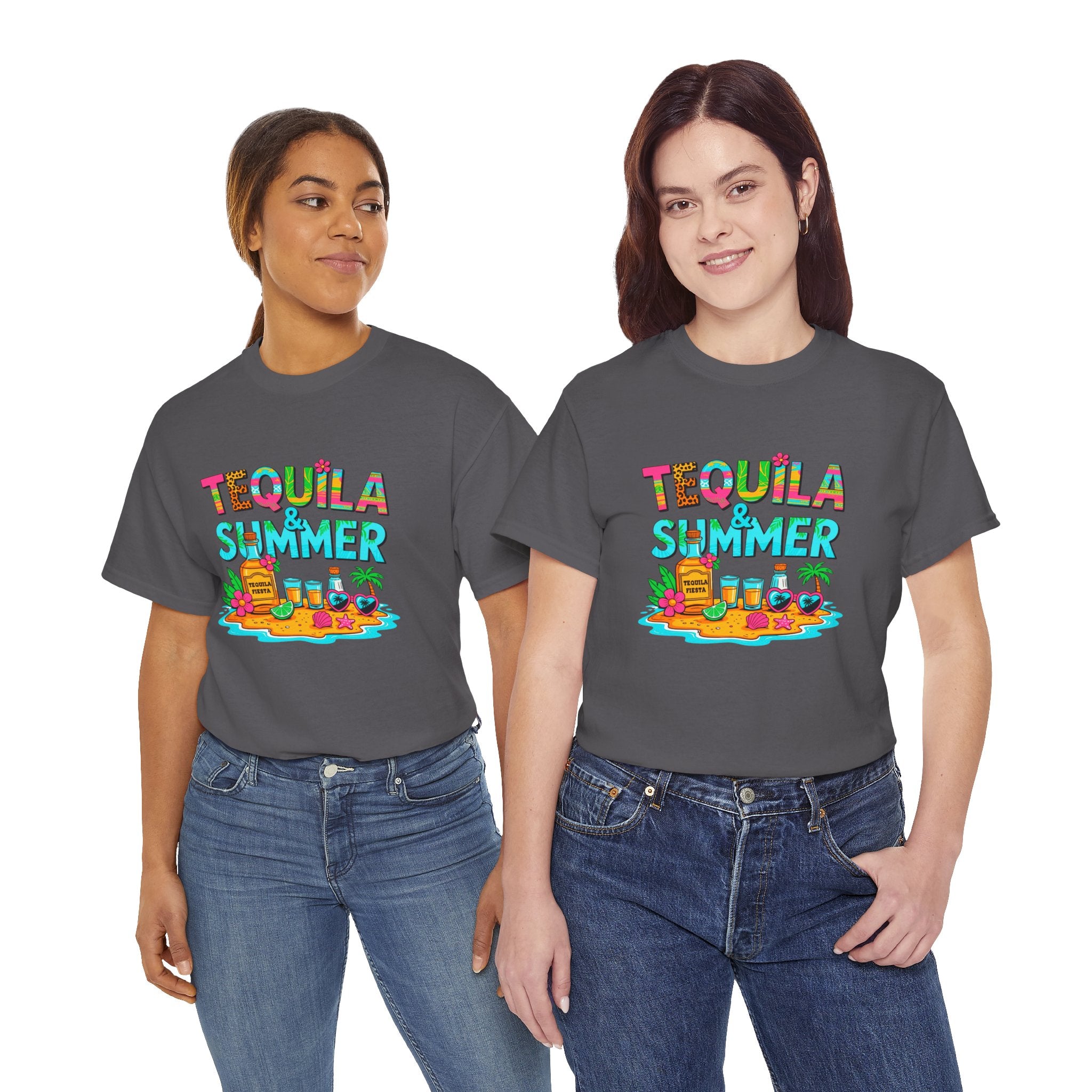 Tequila Summer Tee – Tropical Beach Cocktail Graphic T-Shirt