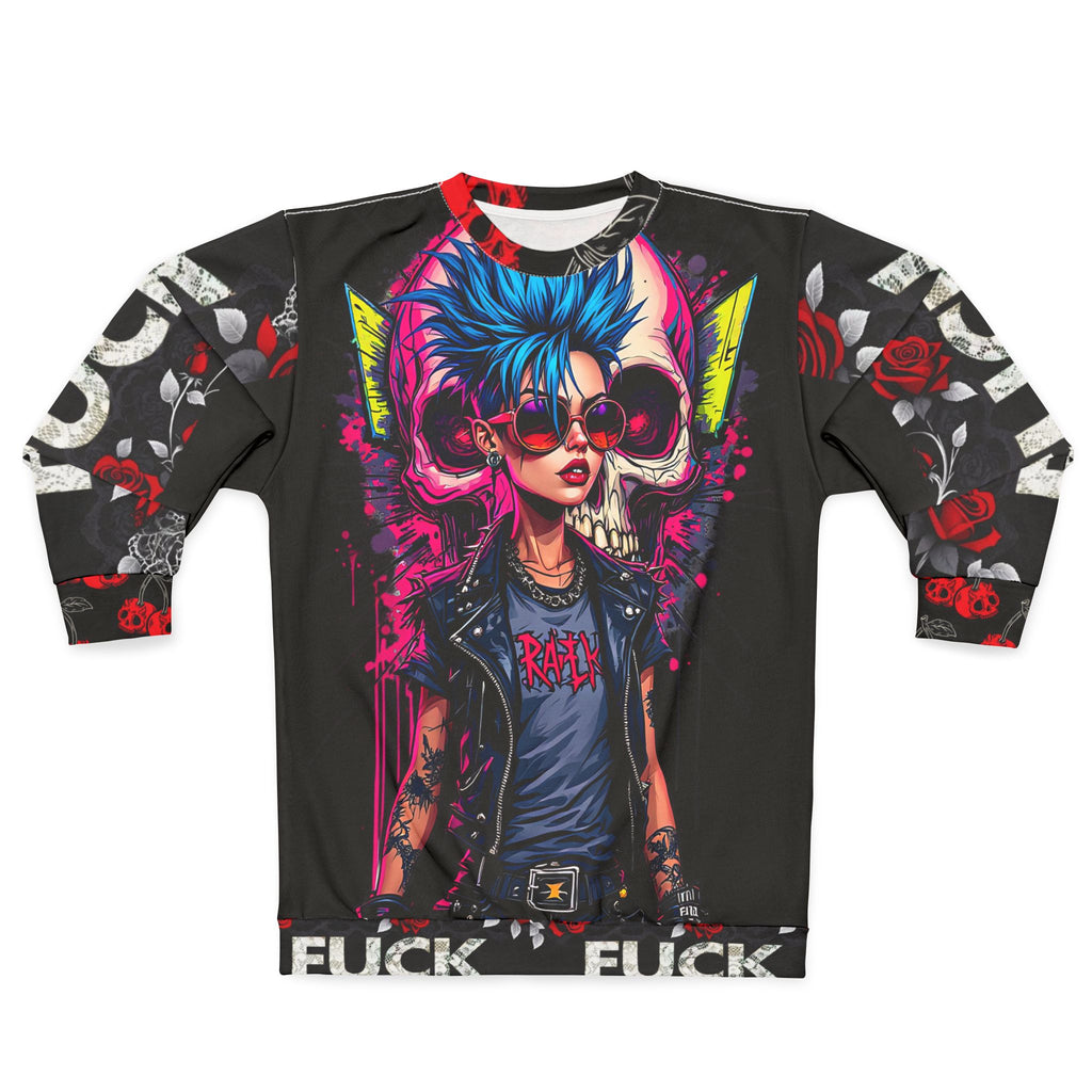 Rebel Cherry Skull Crewneck – Punk Gothic Streetwear Sweatshirt