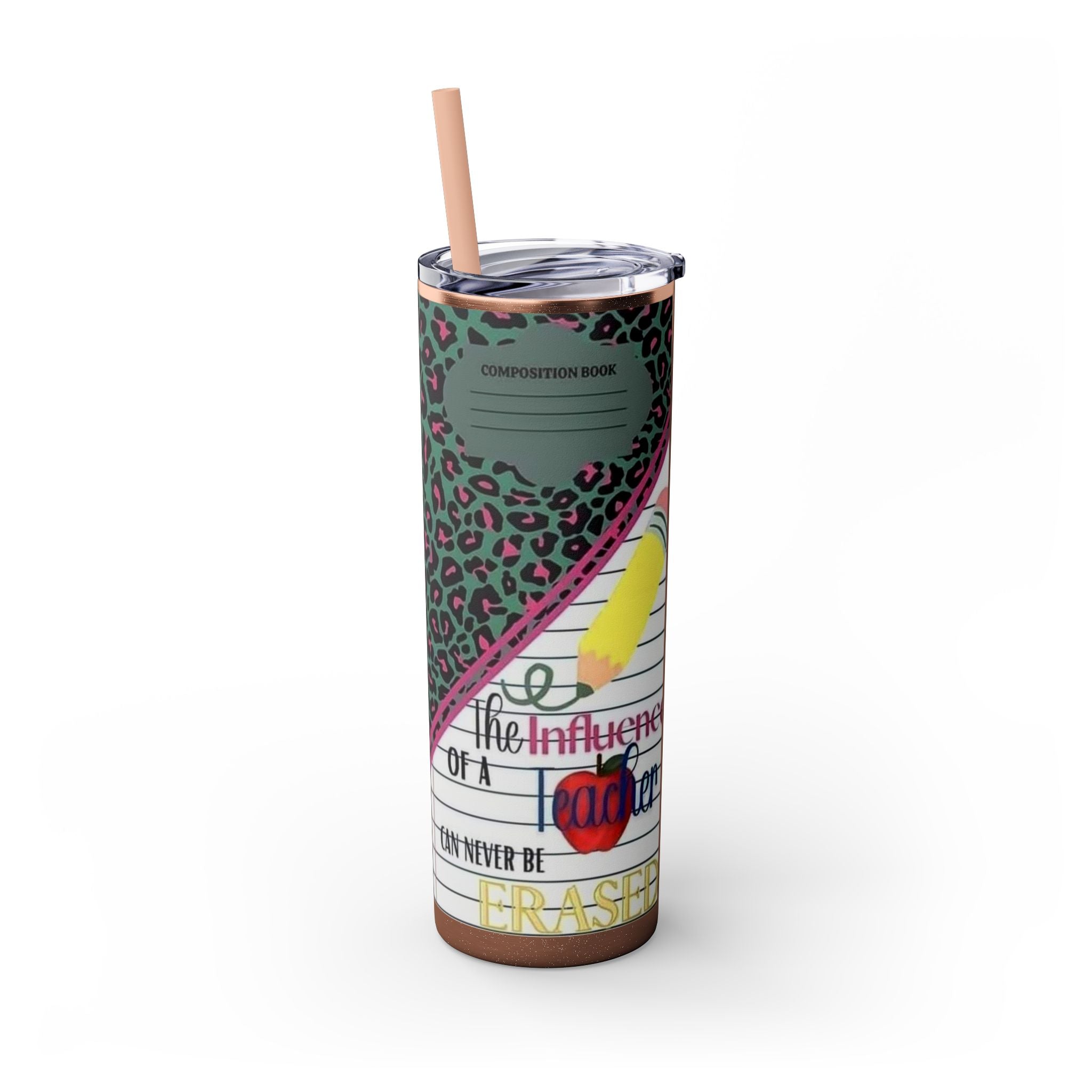 Teacher Skinny Tumbler with Straw — 20oz
