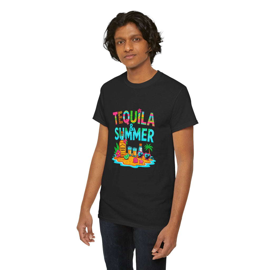 Tequila Summer Tee – Tropical Beach Cocktail Graphic T-Shirt