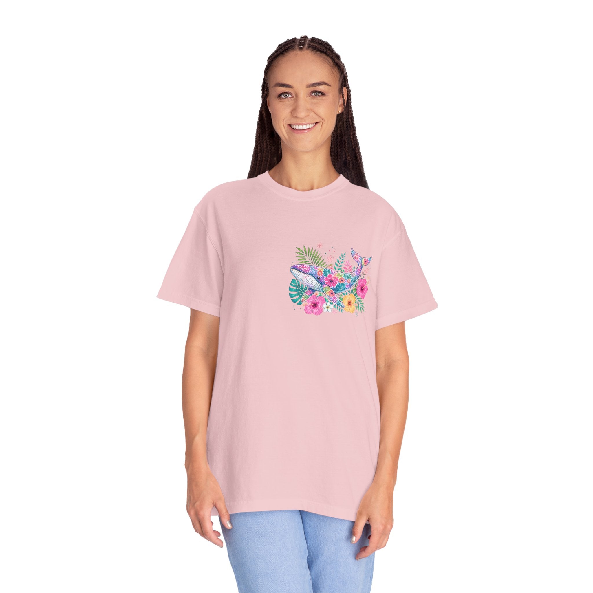 Miami Beach Club T‑Shirt — Retro Flamingo Tropical Floral Graphic Tee
