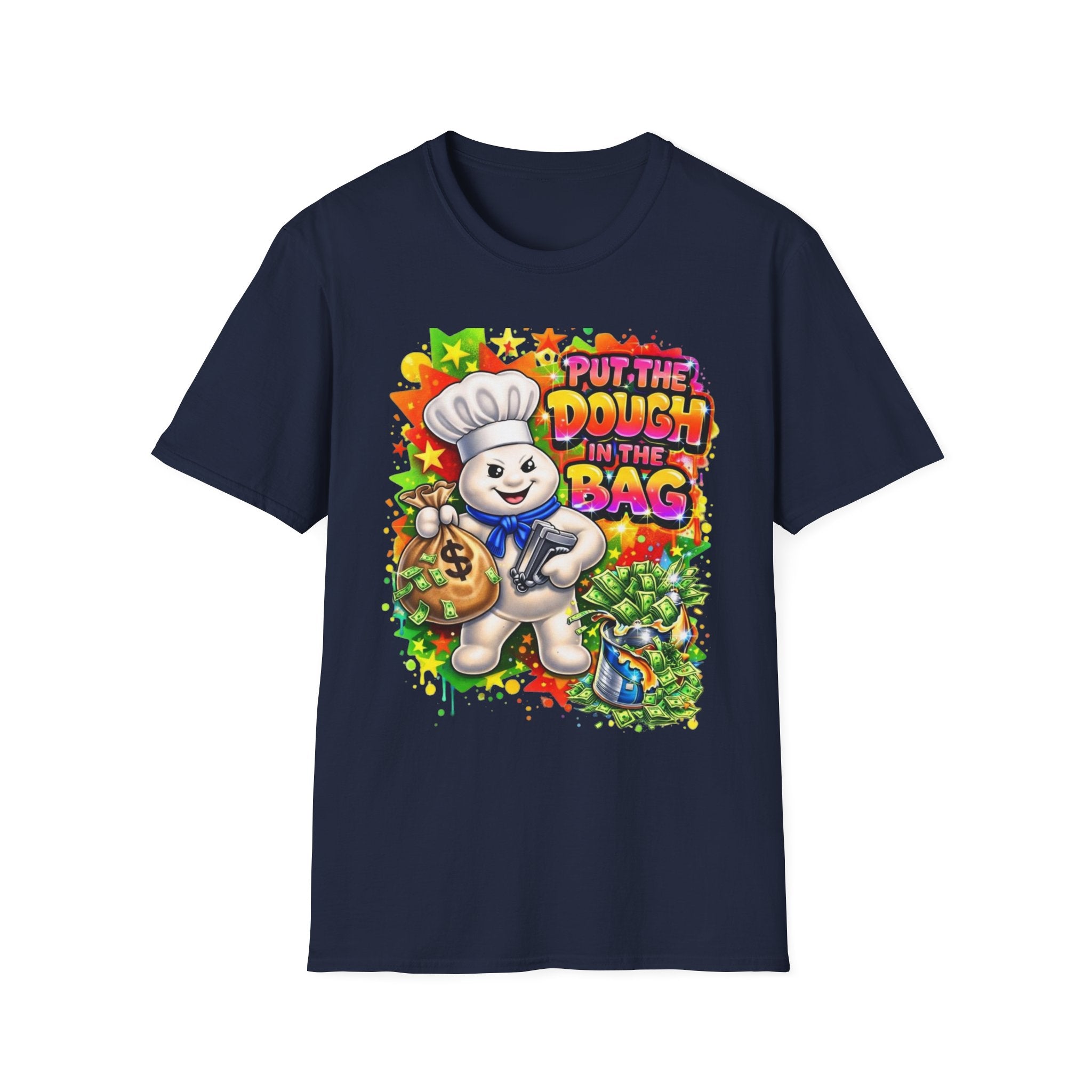Put the Dough in the Bag T-Shirt — Cute Chef Character Money Graphic Tee