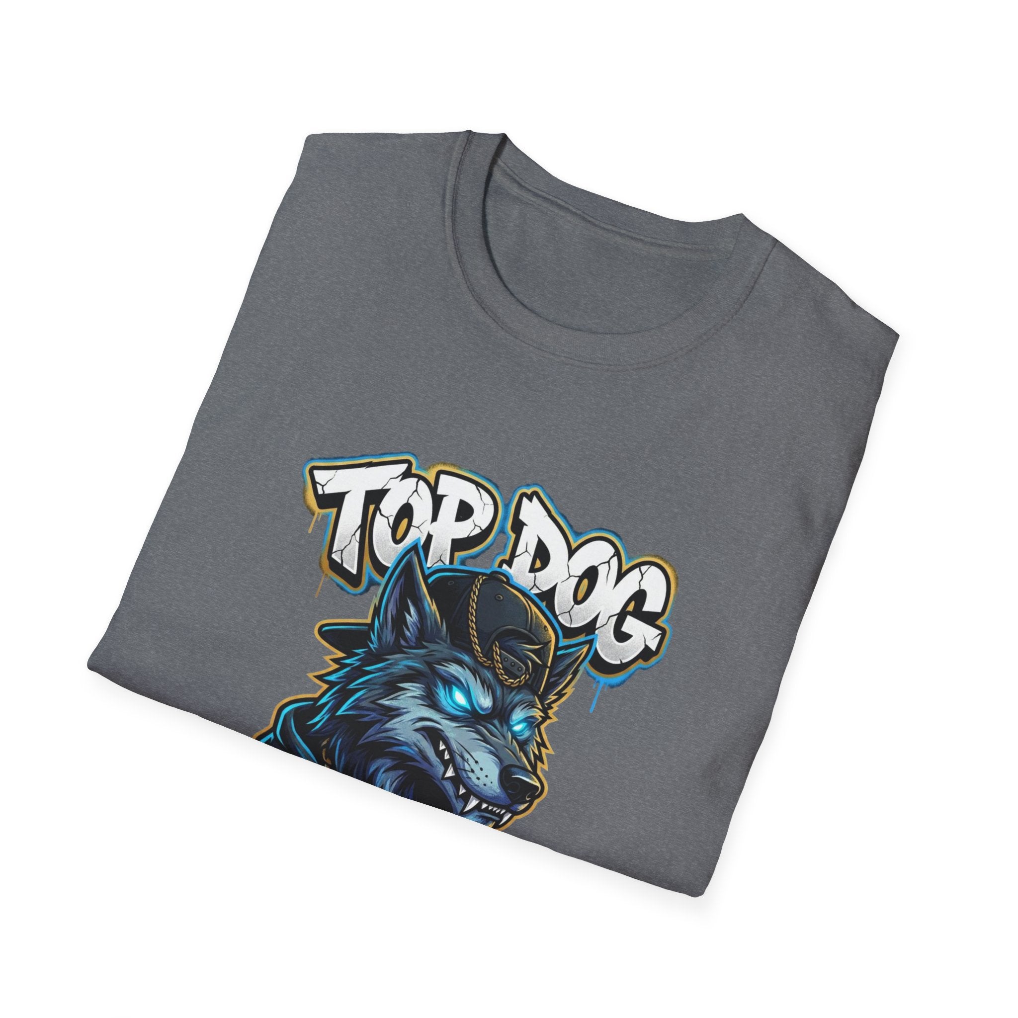 Top Dog On The Block Graphic T-Shirt — Bold Blue Wolf Streetwear Tee