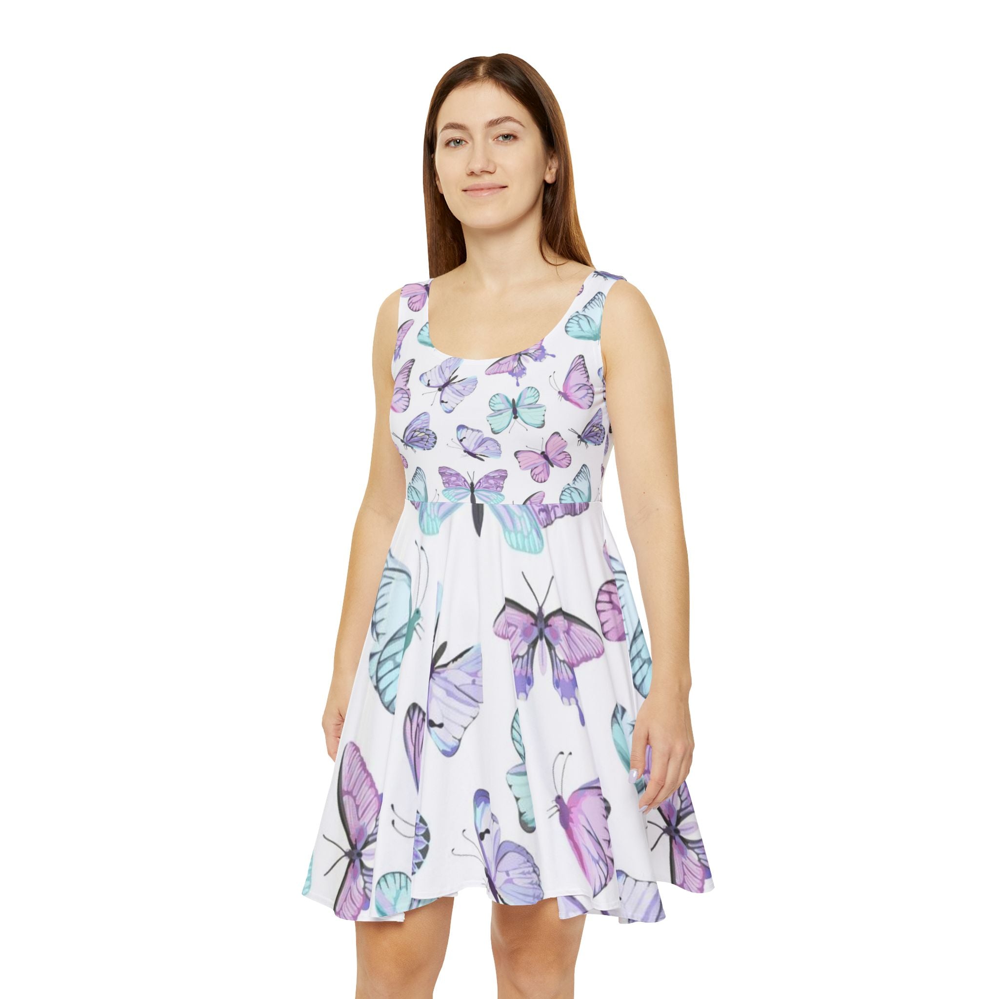 Butterfly Print Women's Skater Dress - Perfect for Spring & Summer Occasions