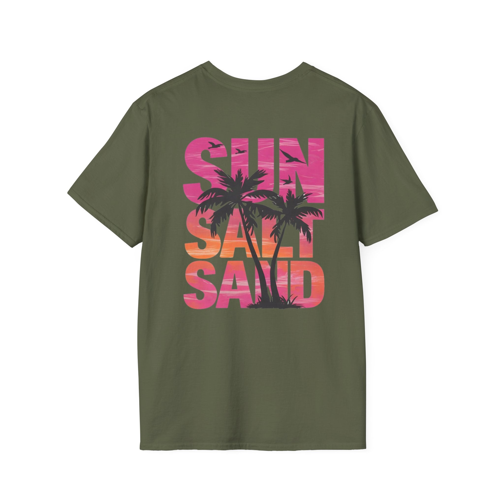 Salty Soul Beach T-Shirt — Sun, Palm Trees & Waves Graphic Tee