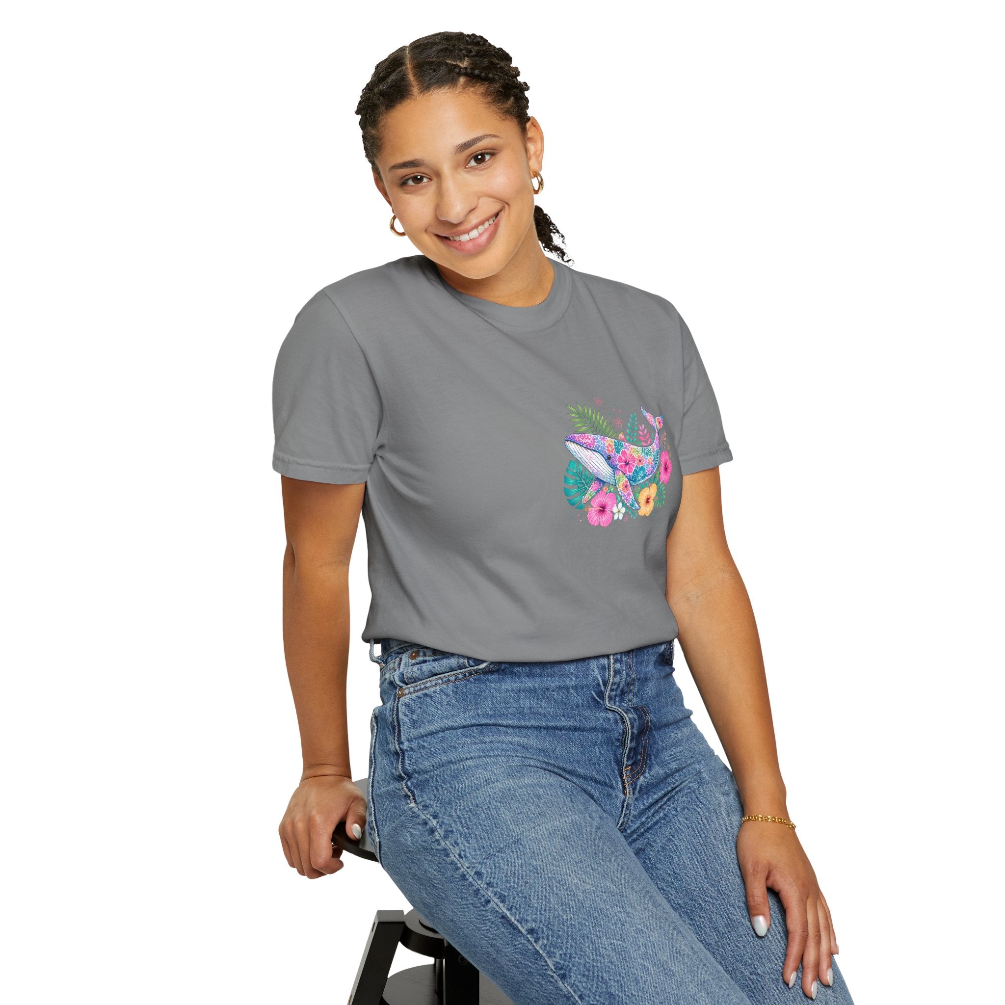 Miami Beach Club T‑Shirt — Retro Flamingo Tropical Floral Graphic Tee