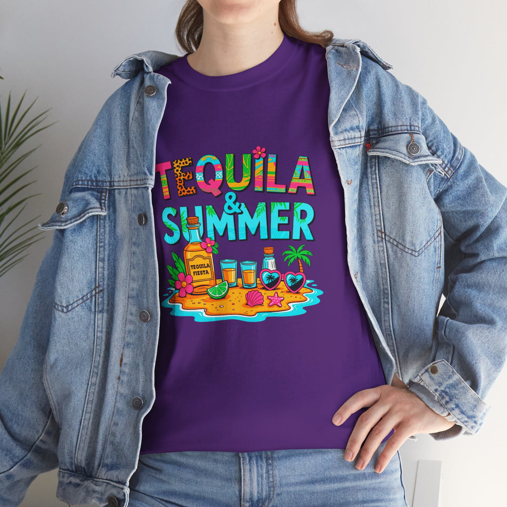 Tequila Summer Tee – Tropical Beach Cocktail Graphic T-Shirt