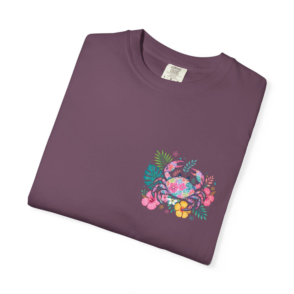 T-Shirt — "Sun Sand" Tropical Palm Floral Graphic Tee