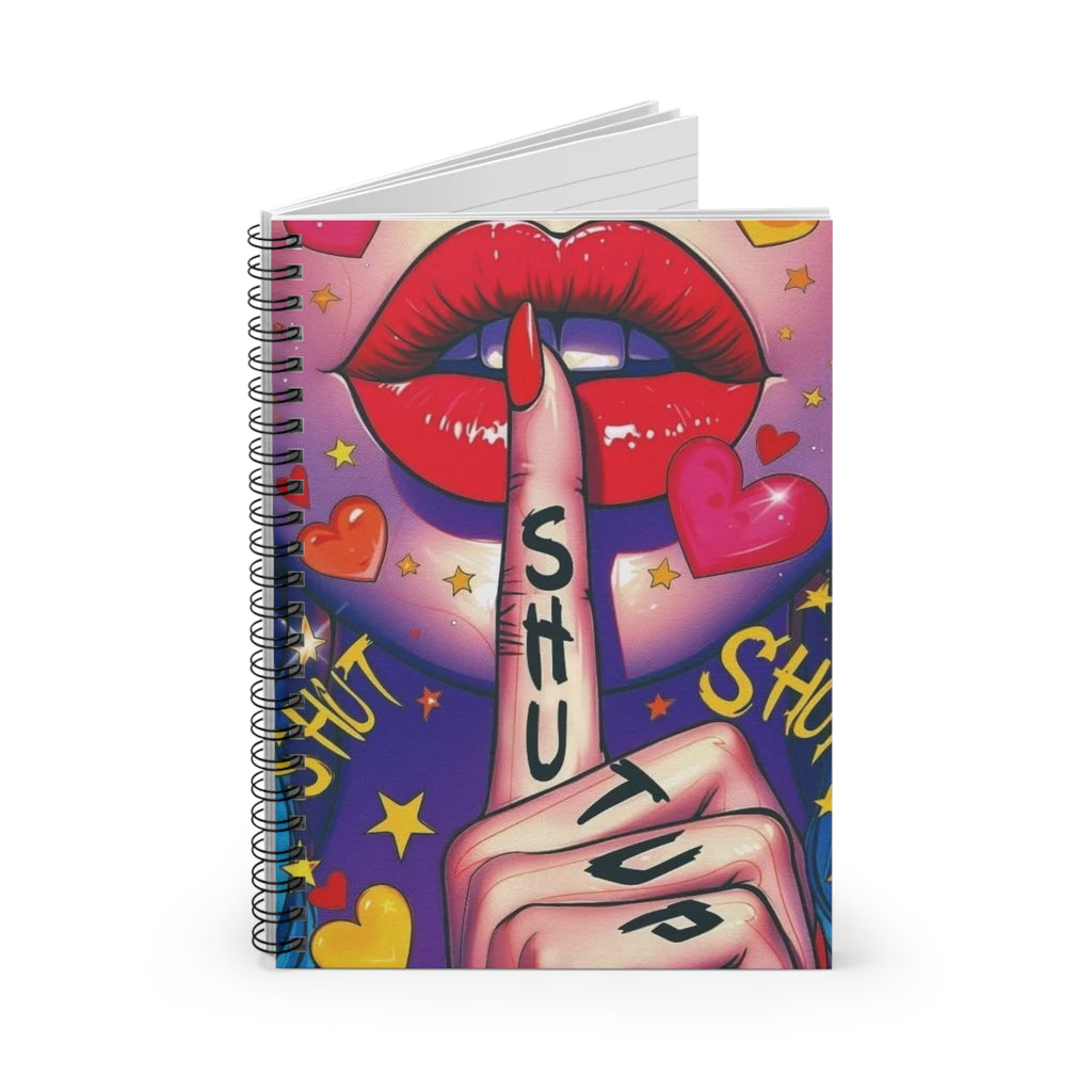 Notebook — Bold Pop-Art “Shh…Shut Up” Lips Journal