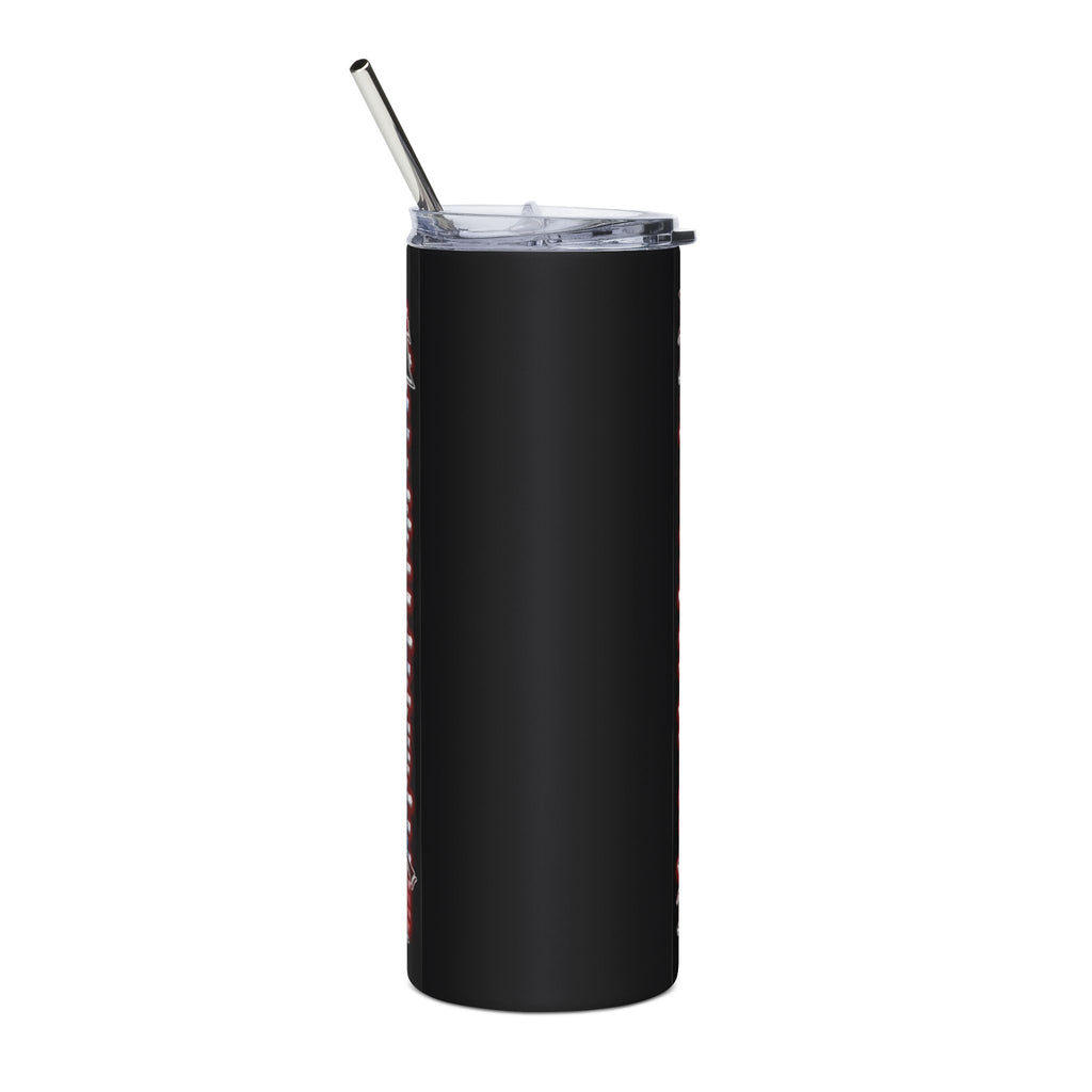 20oz Stainless Steel Tumbler — Dark Chicano Art Design with 'Family First' Text