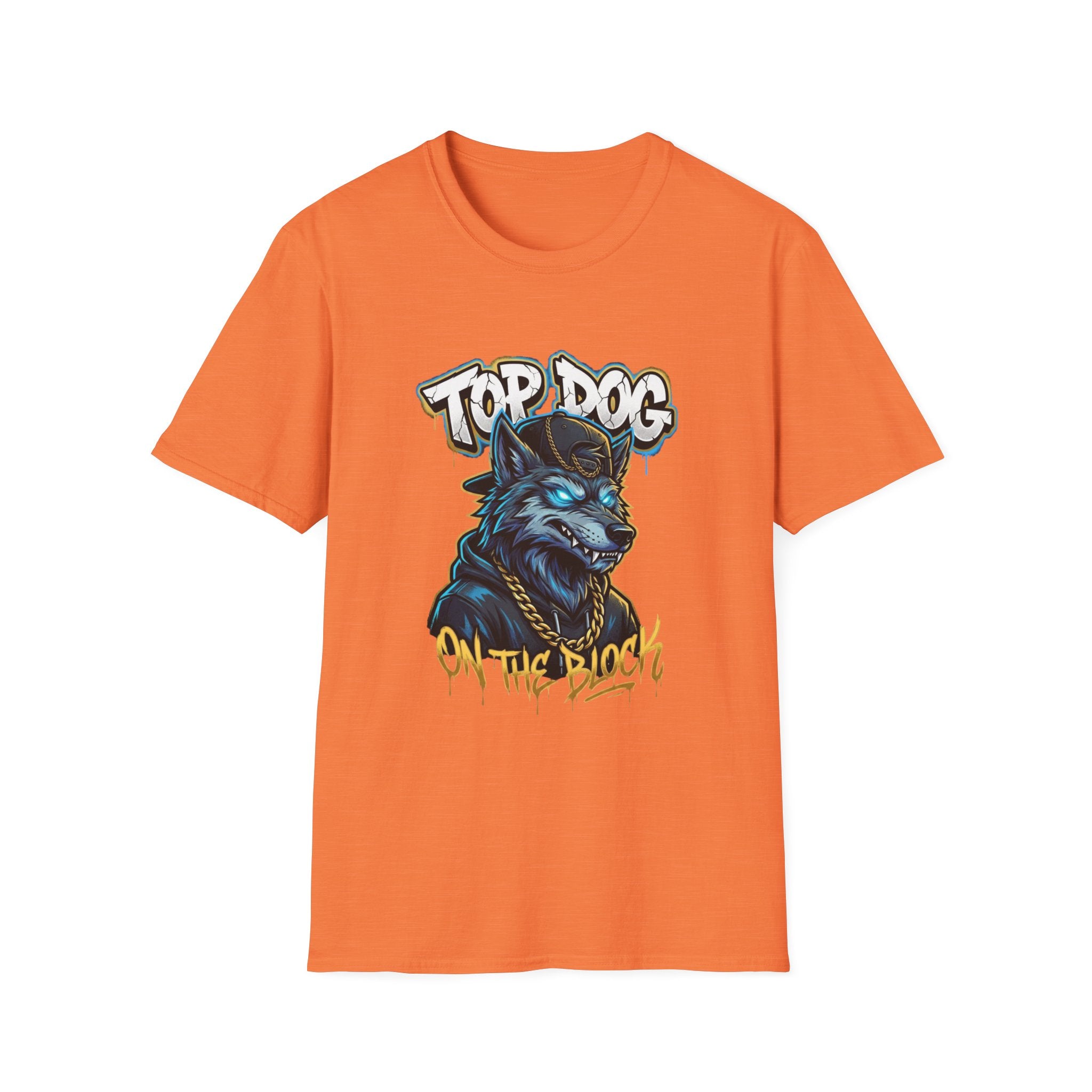 Top Dog On The Block Graphic T-Shirt — Bold Blue Wolf Streetwear Tee