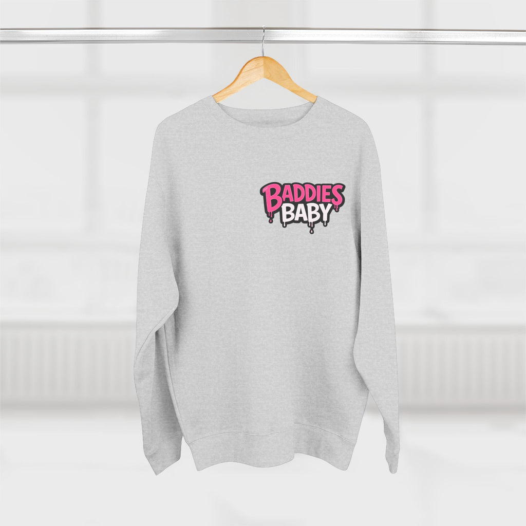 Baddies Baby Crewneck Sweatshirt — Cute Badass Cartoon Graphic