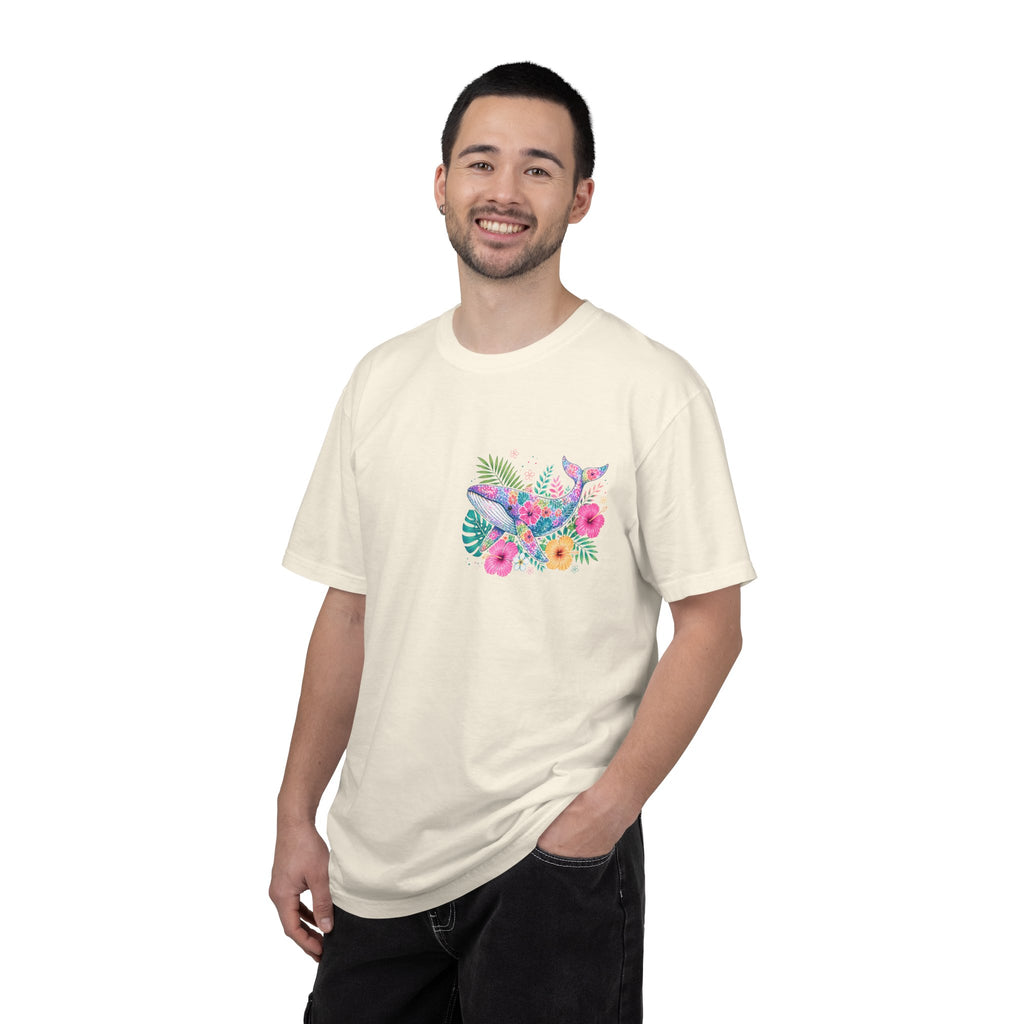 Miami Beach Club T‑Shirt — Retro Flamingo Tropical Floral Graphic Tee