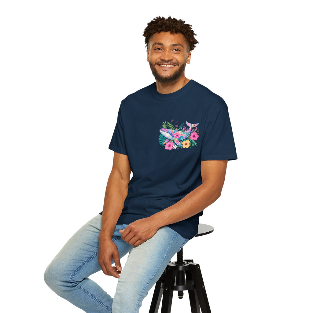 Miami Beach Club T‑Shirt — Retro Flamingo Tropical Floral Graphic Tee