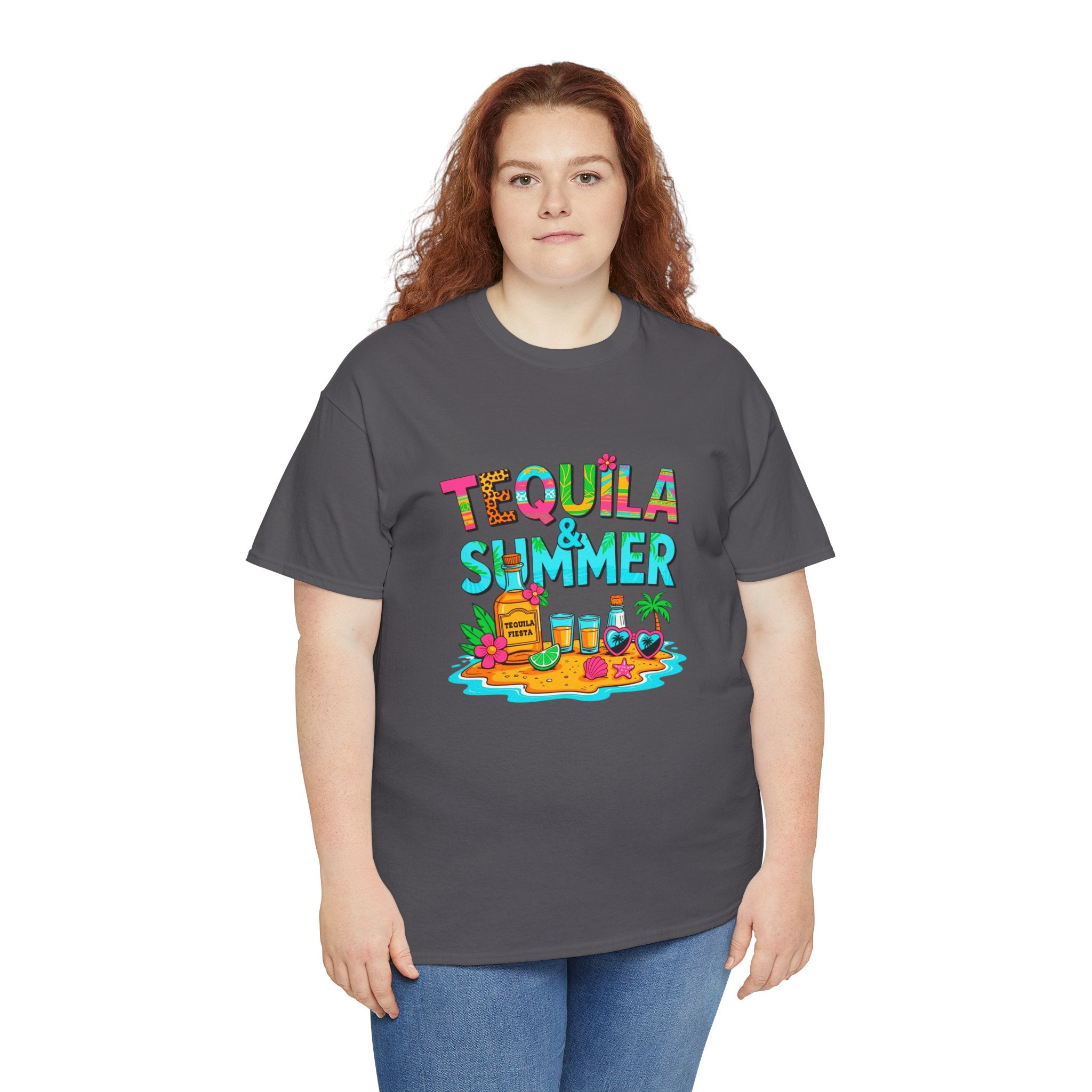 Tequila Summer Tee – Tropical Beach Cocktail Graphic T-Shirt