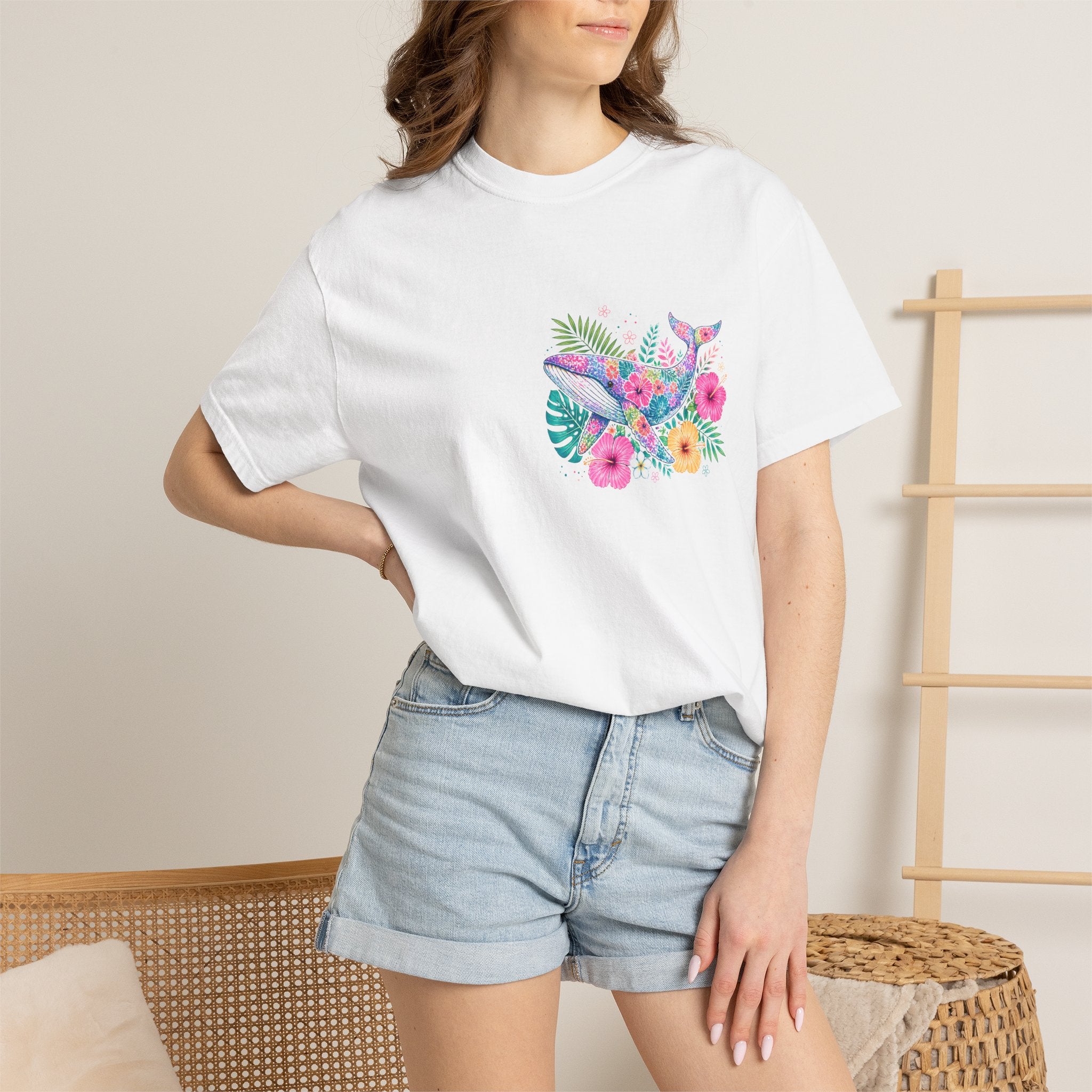 Miami Beach Club T‑Shirt — Retro Flamingo Tropical Floral Graphic Tee