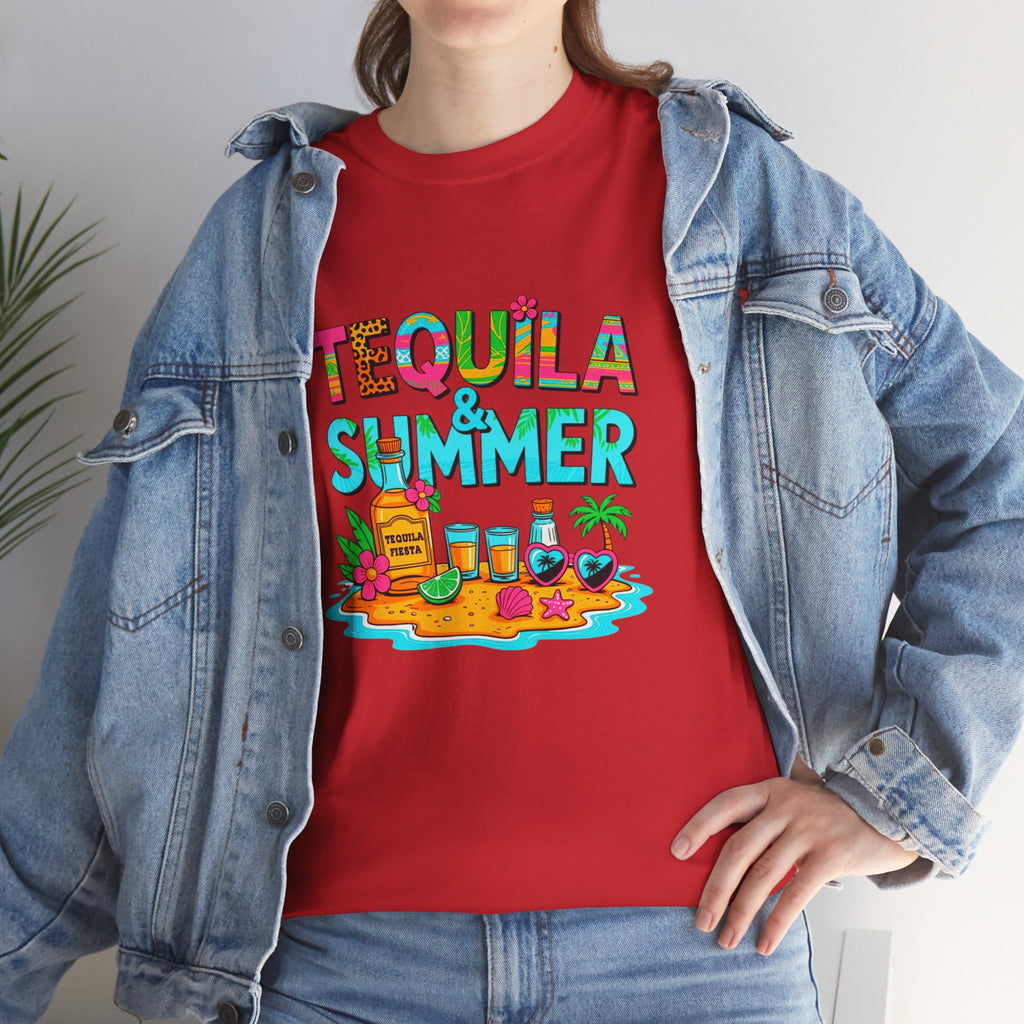 Tequila Summer Tee – Tropical Beach Cocktail Graphic T-Shirt