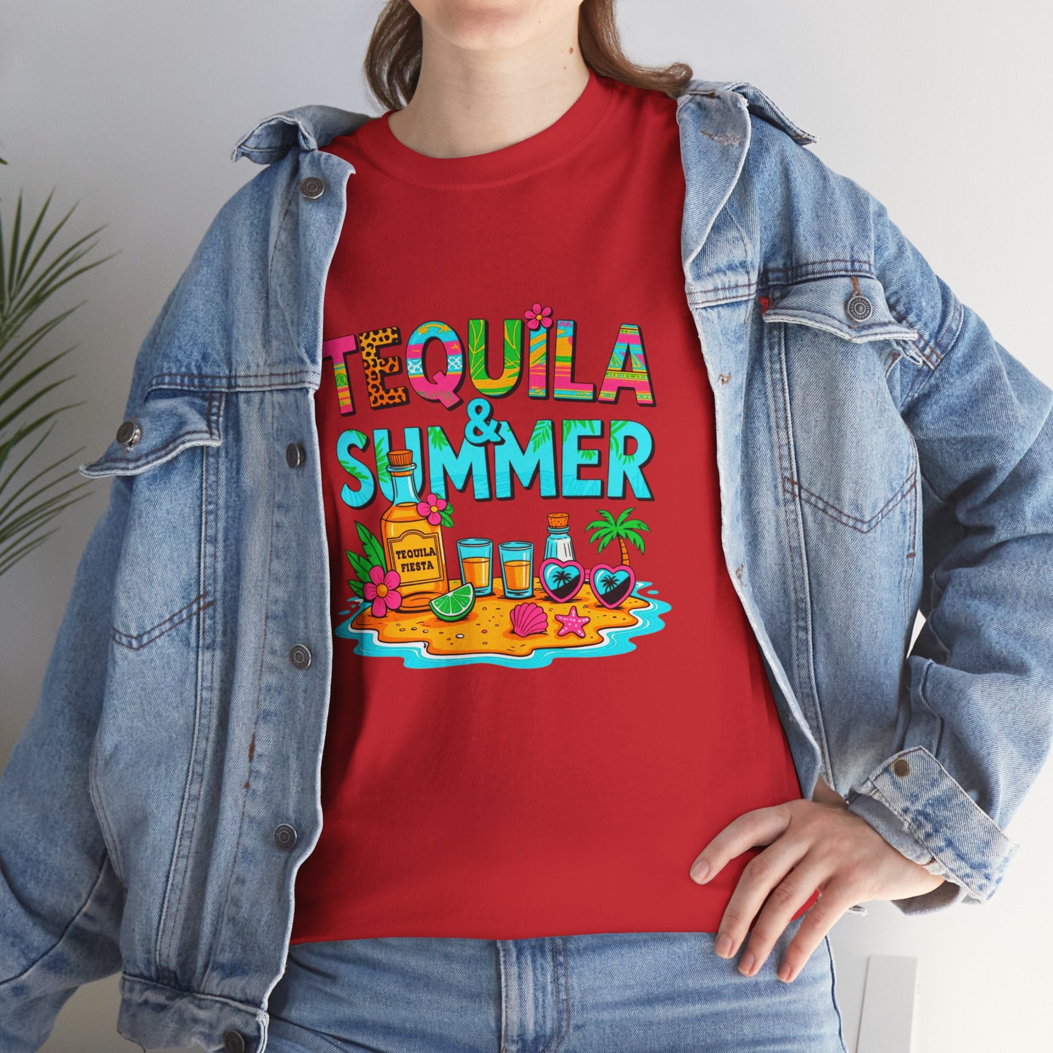 Tequila Summer Tee – Tropical Beach Cocktail Graphic T-Shirt