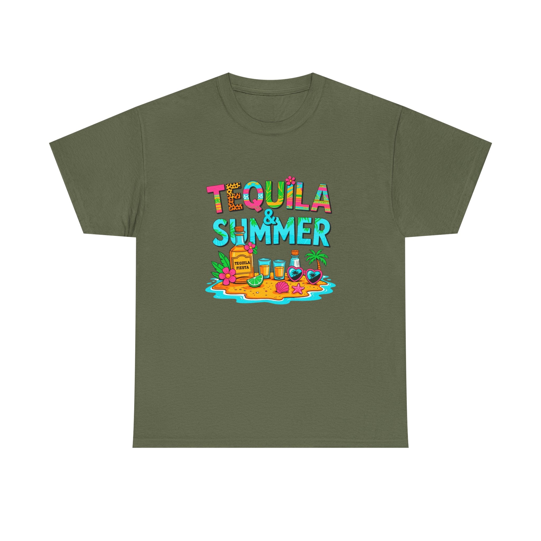 Tequila Summer Tee – Tropical Beach Cocktail Graphic T-Shirt