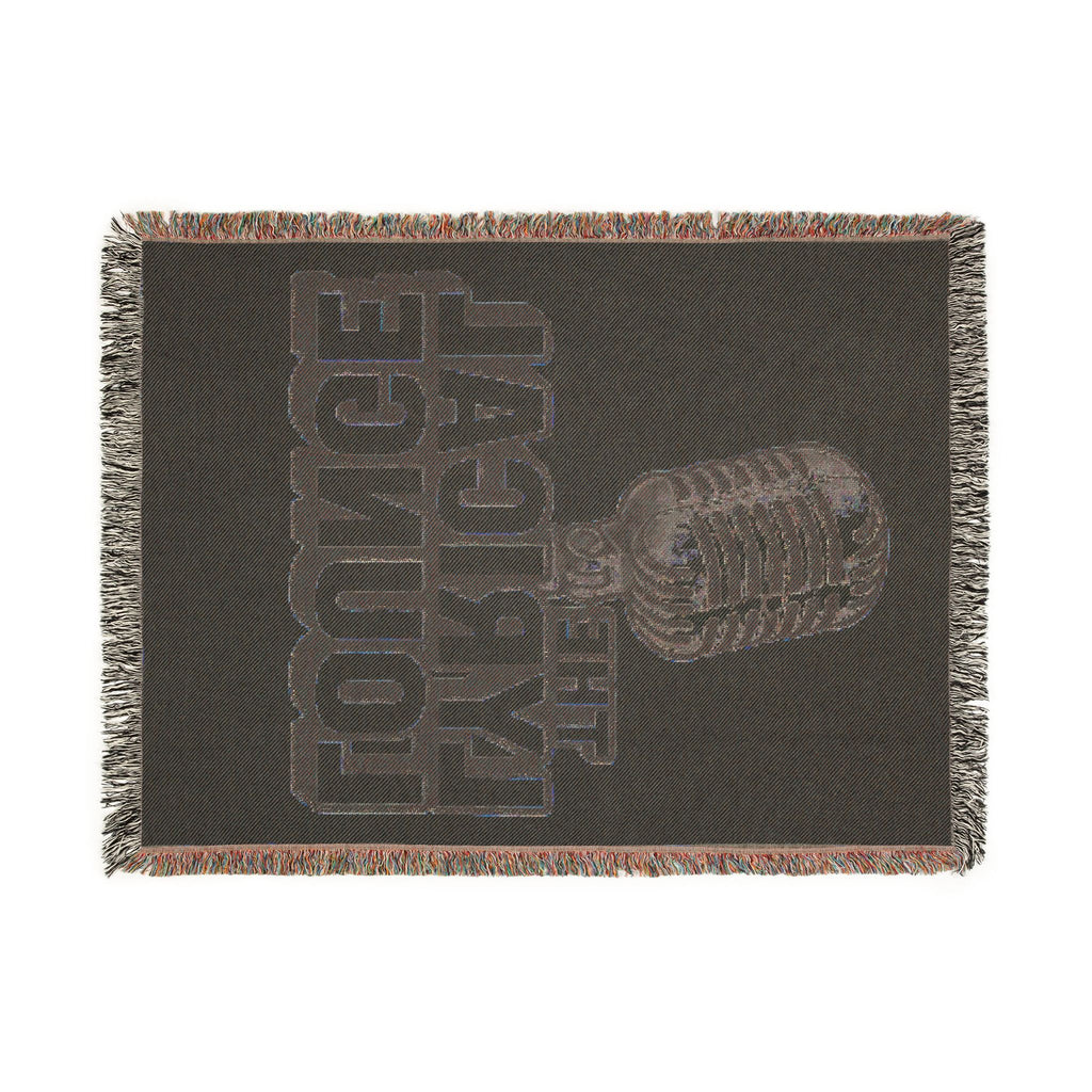 The Lyrical Lounge Woven Blanket — Retro Microphone Music Throw
