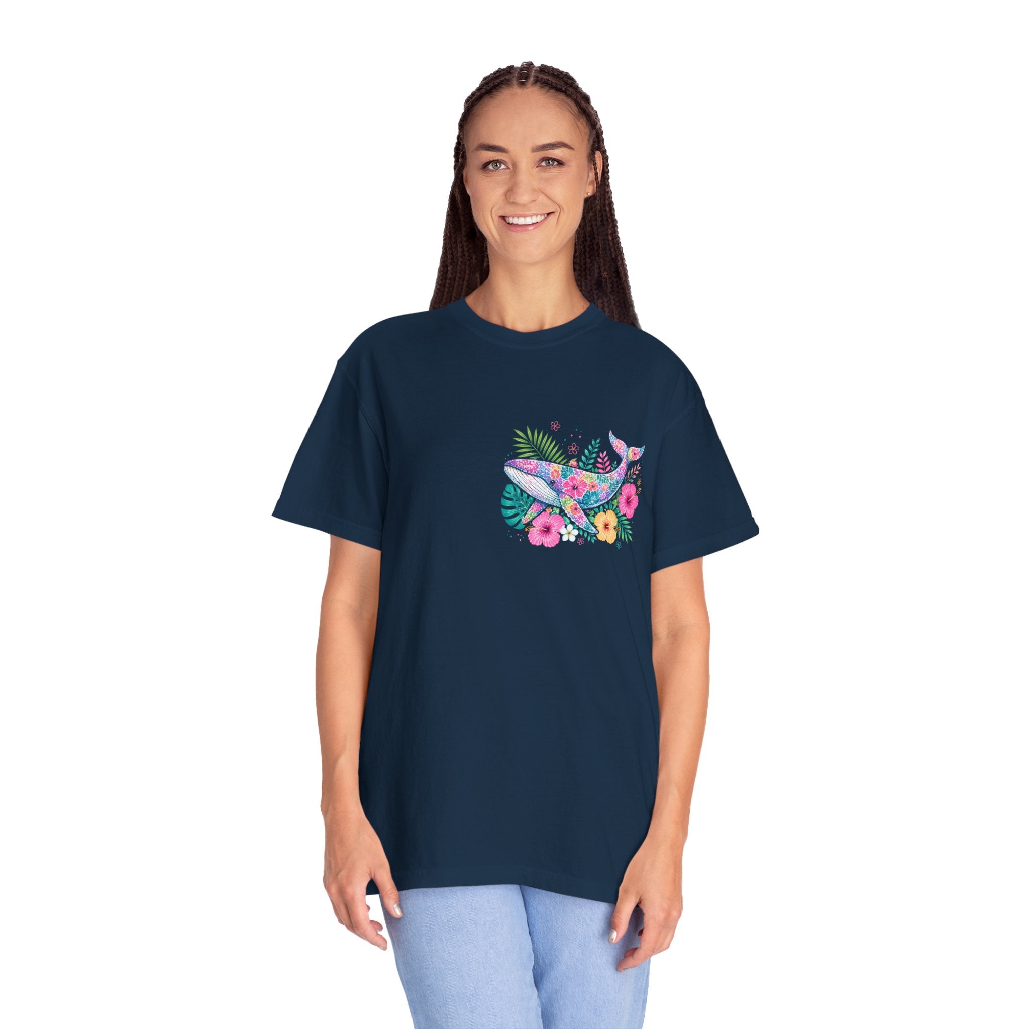 Miami Beach Club T‑Shirt — Retro Flamingo Tropical Floral Graphic Tee
