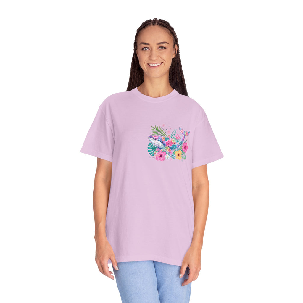 Miami Beach Club T‑Shirt — Retro Flamingo Tropical Floral Graphic Tee