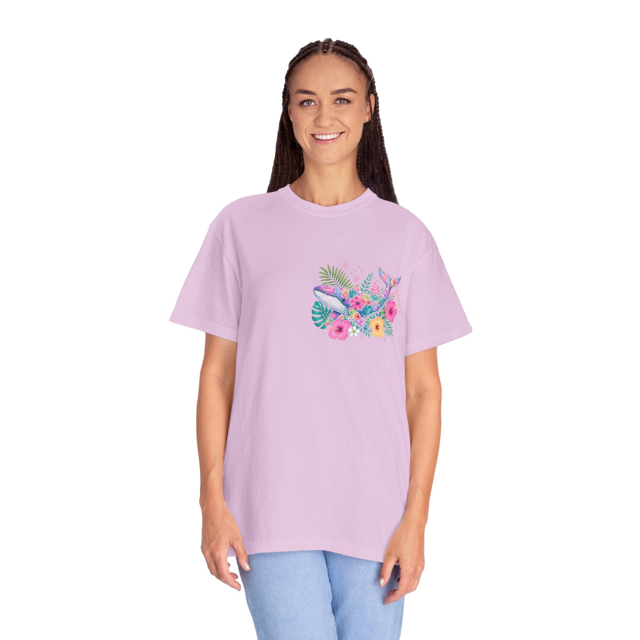 Miami Beach Club T‑Shirt — Retro Flamingo Tropical Floral Graphic Tee