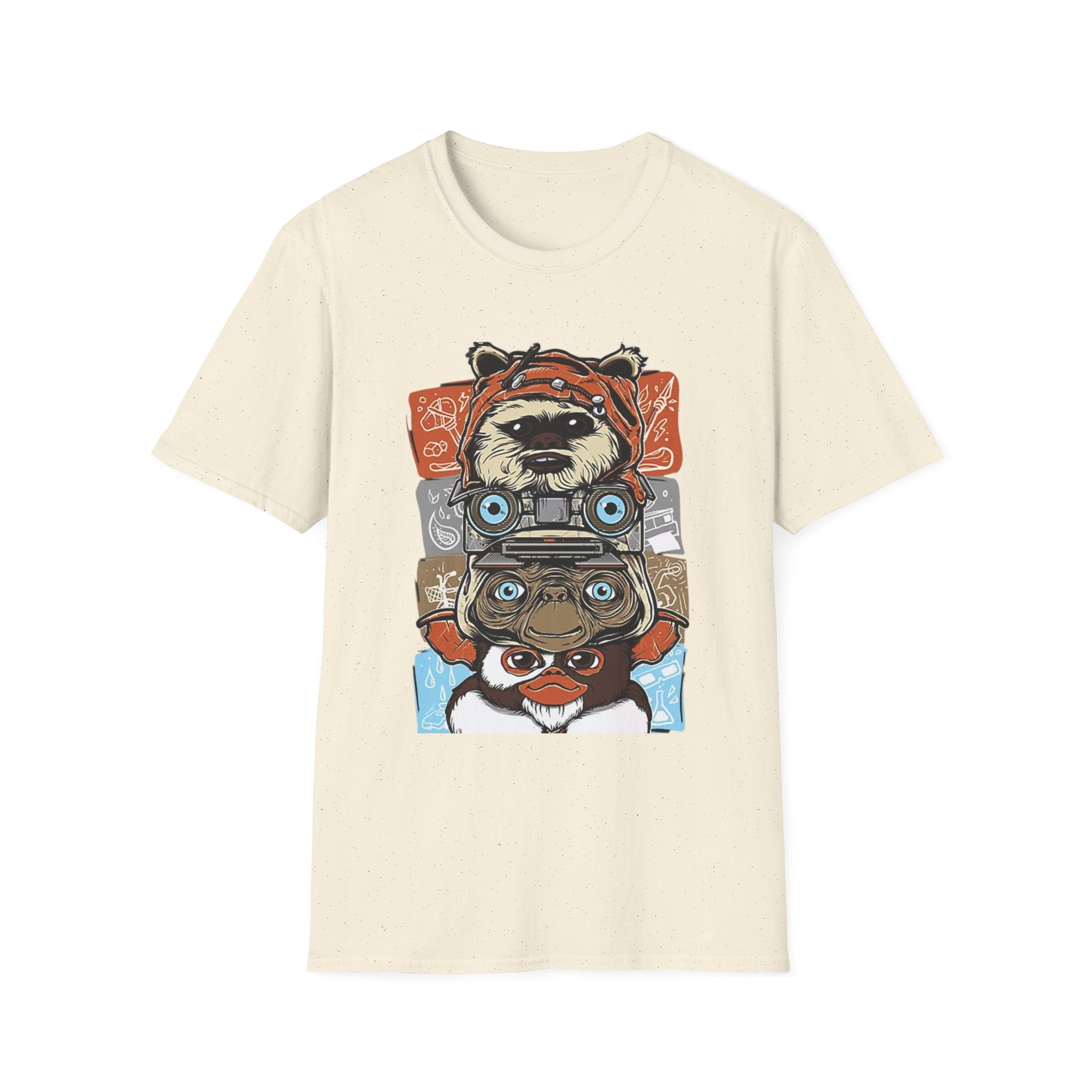 Retro Animal Stack T-Shirt — Vintage Owl, Fox & Raccoon Graphic Tee