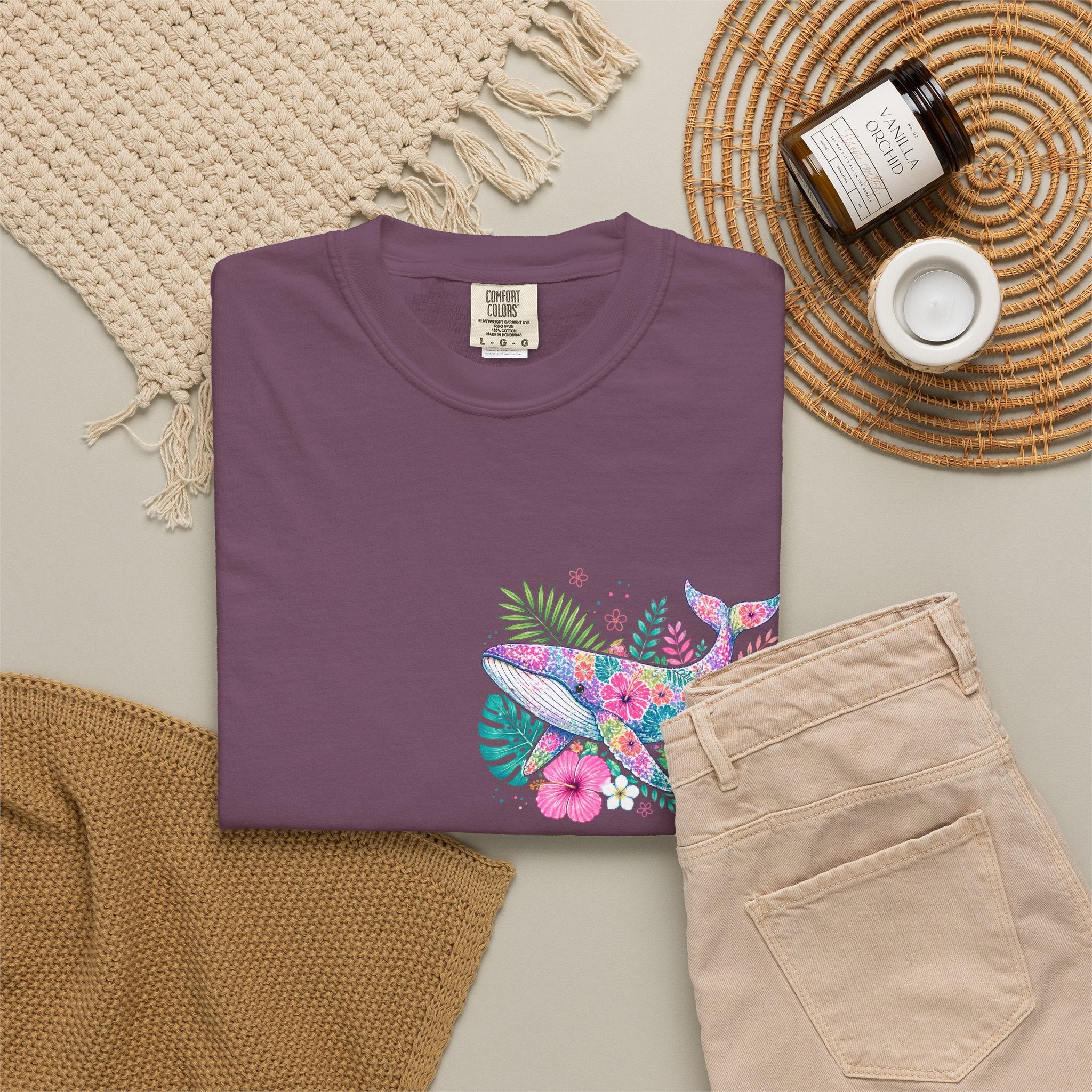 Miami Beach Club T‑Shirt — Retro Flamingo Tropical Floral Graphic Tee