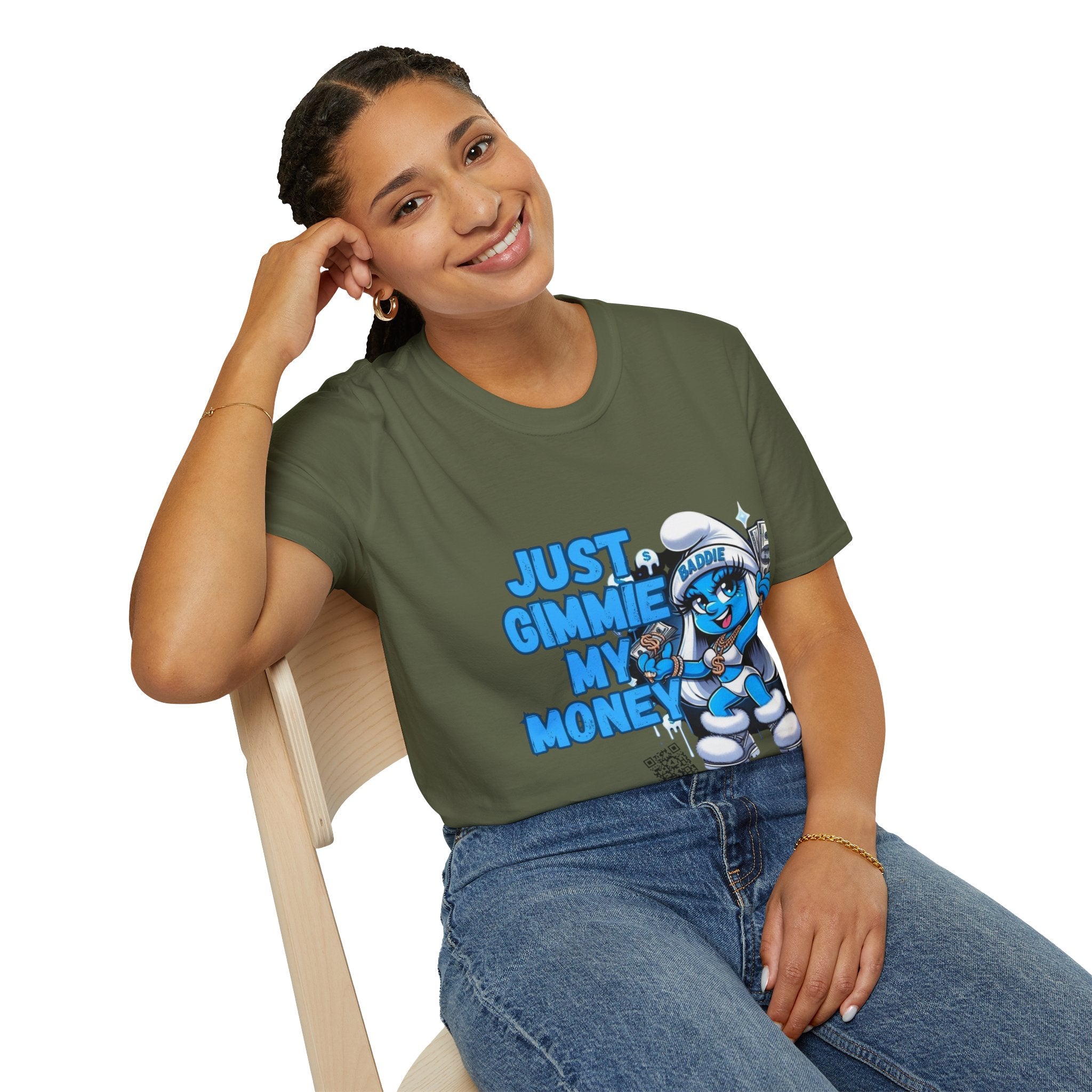 Just Gimmie My Money T-Shirt — Cute Blue Character Graphic Tee
