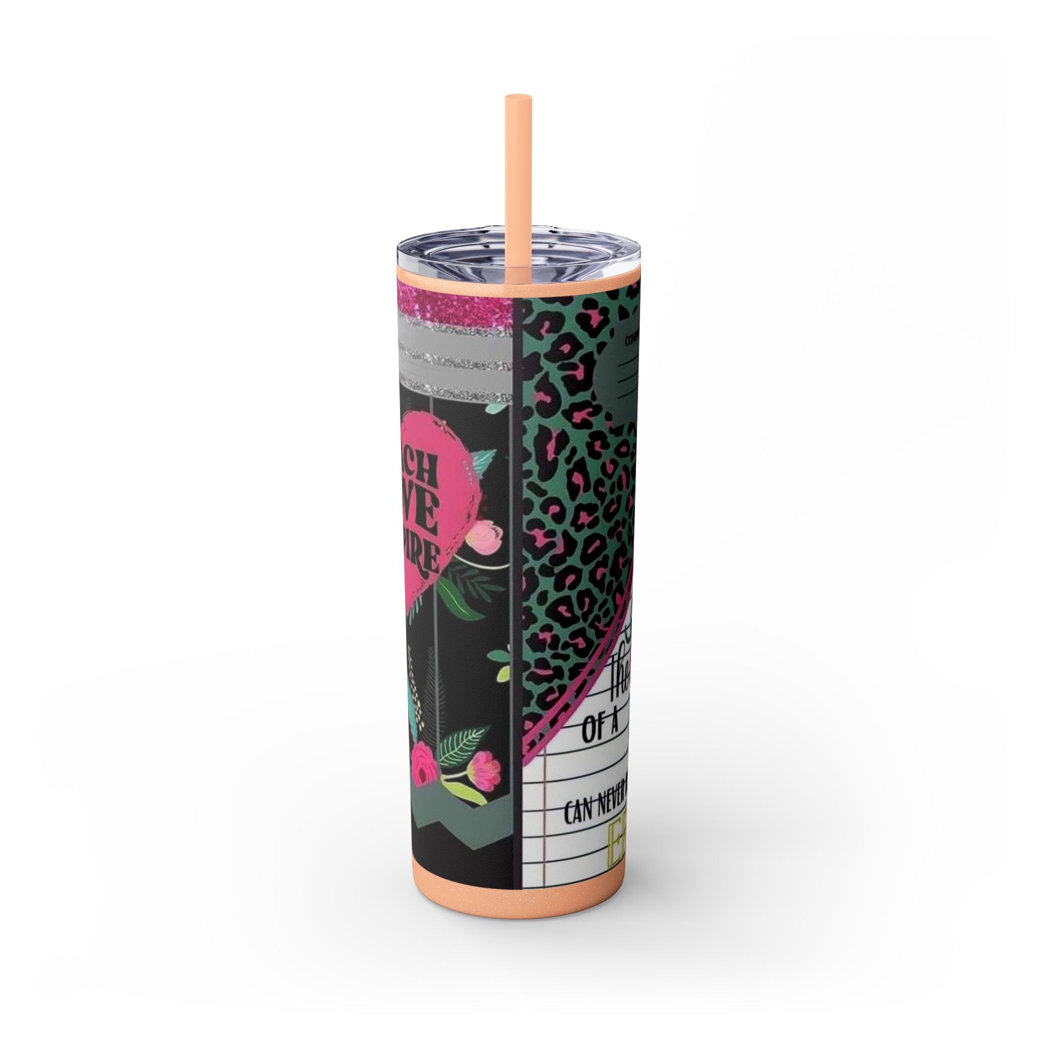Teacher Skinny Tumbler with Straw — 20oz