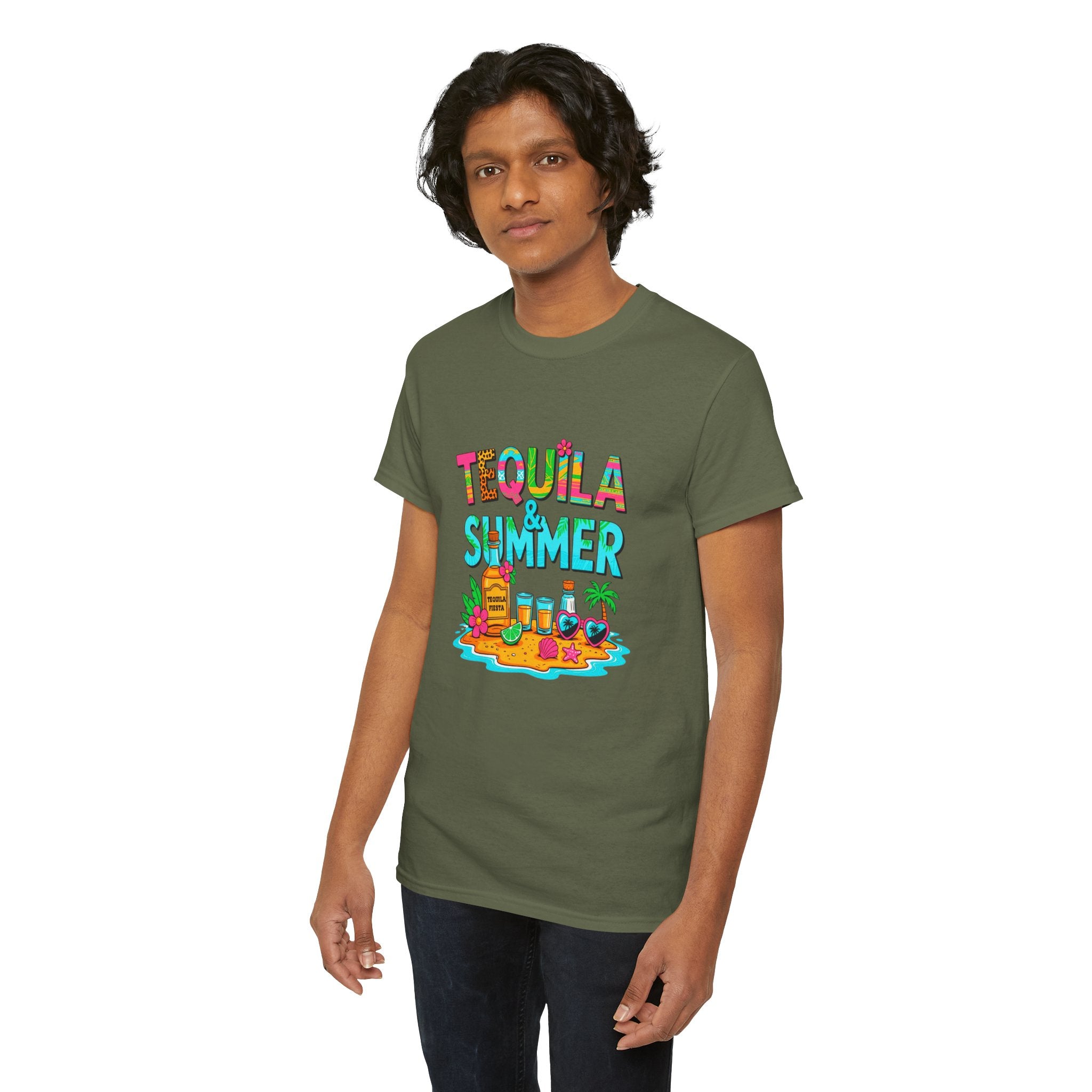 Tequila Summer Tee – Tropical Beach Cocktail Graphic T-Shirt
