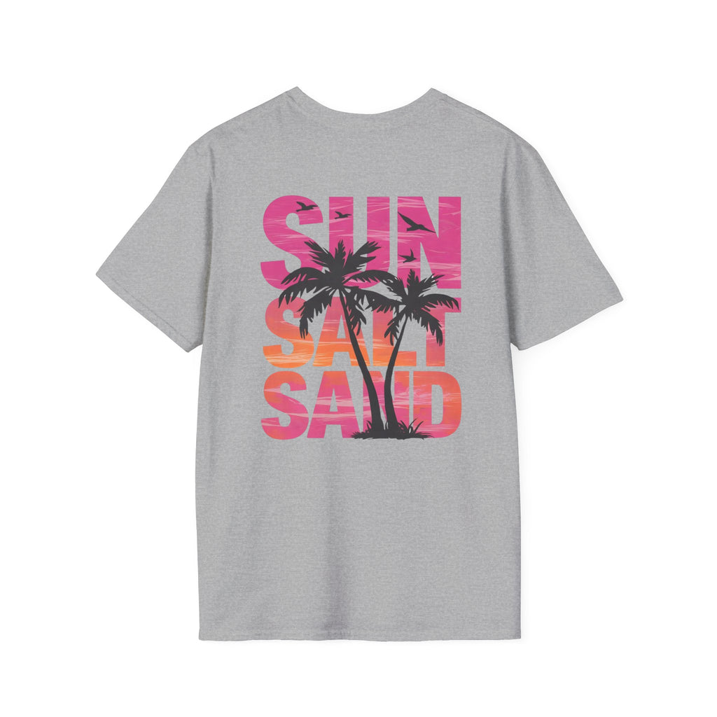 Salty Soul Beach T-Shirt — Sun, Palm Trees & Waves Graphic Tee