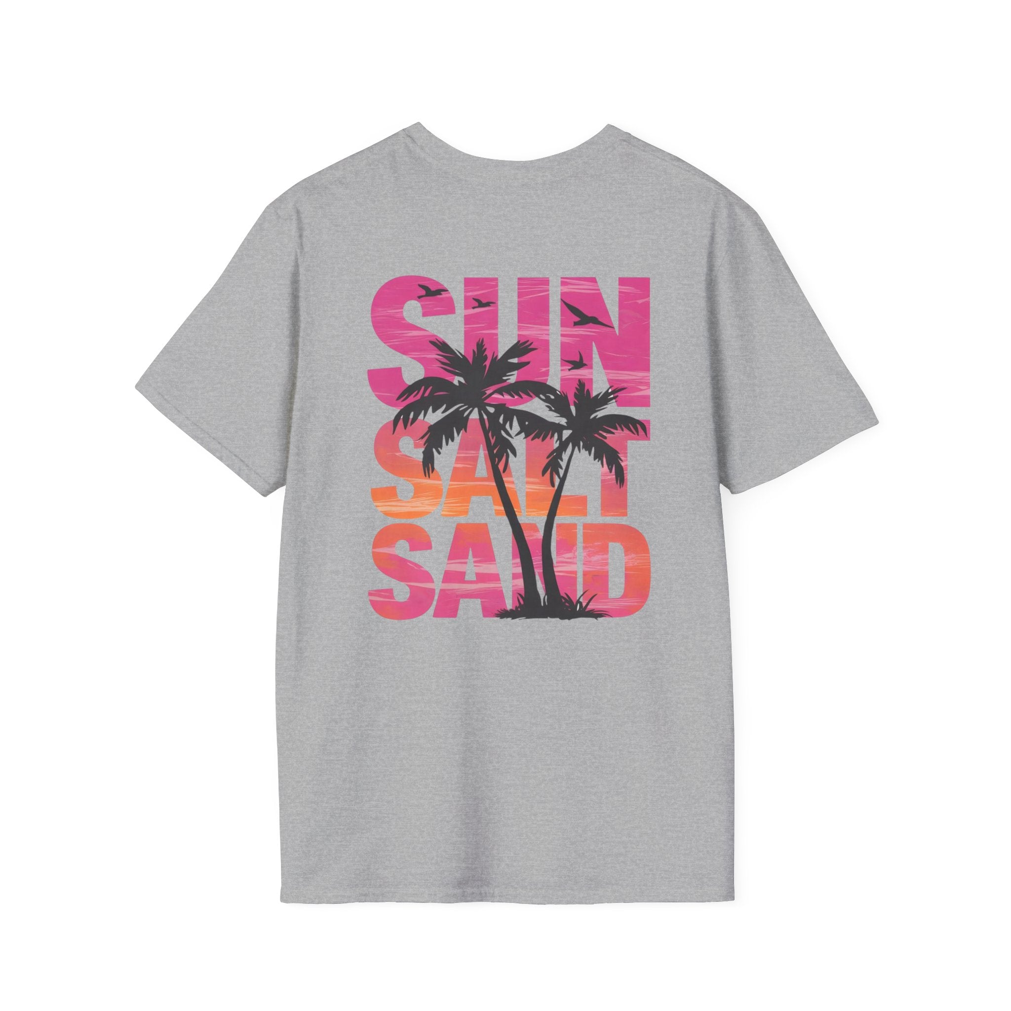 Salty Soul Beach T-Shirt — Sun, Palm Trees & Waves Graphic Tee