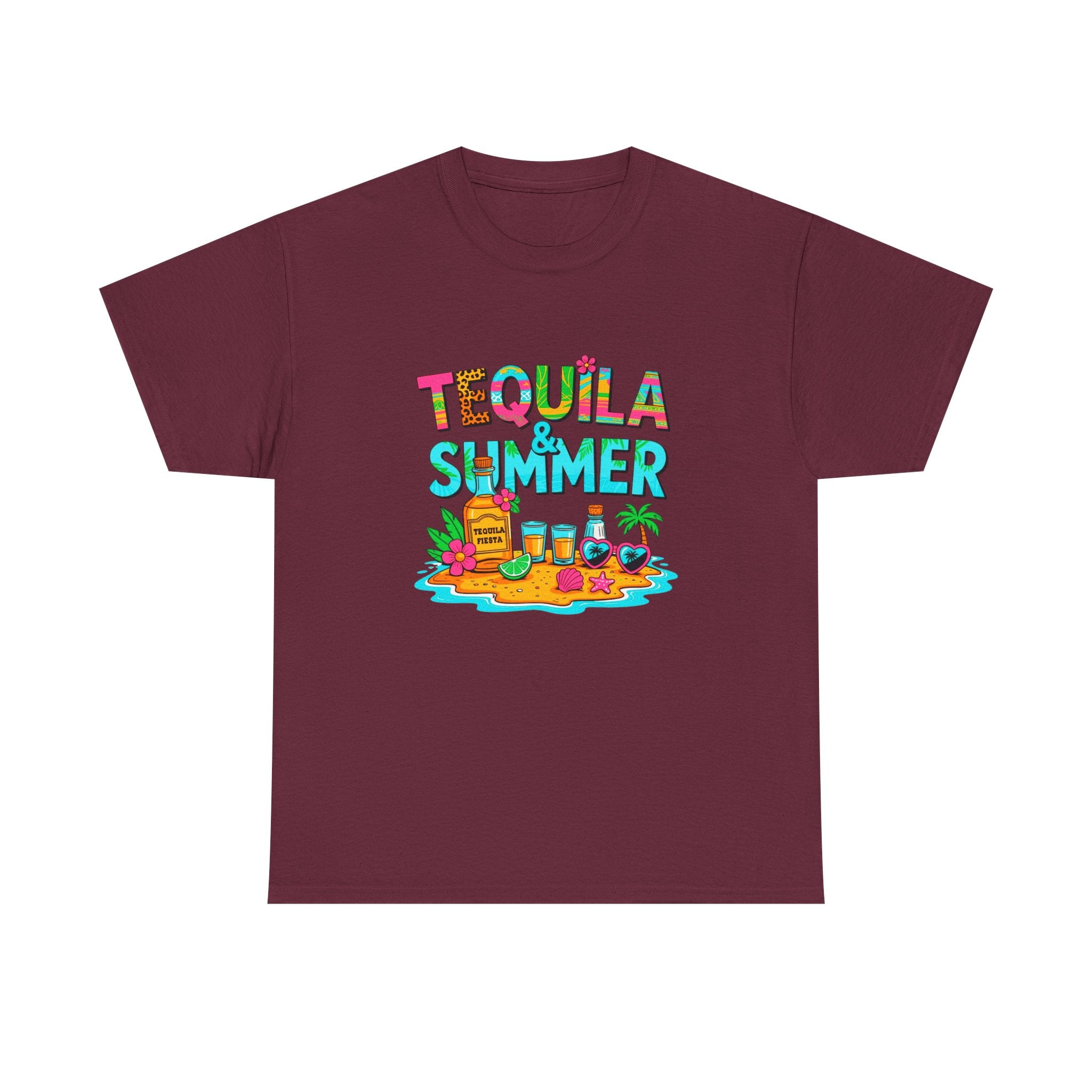 Tequila Summer Tee – Tropical Beach Cocktail Graphic T-Shirt