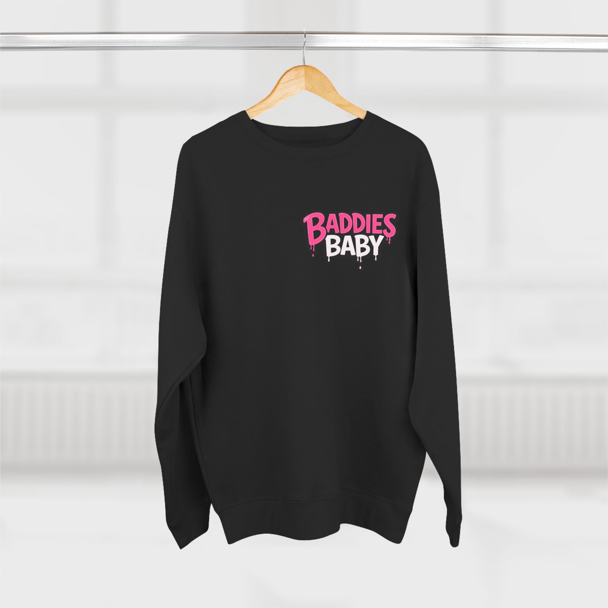 Baddies Baby Crewneck Sweatshirt — Cute Badass Cartoon Graphic