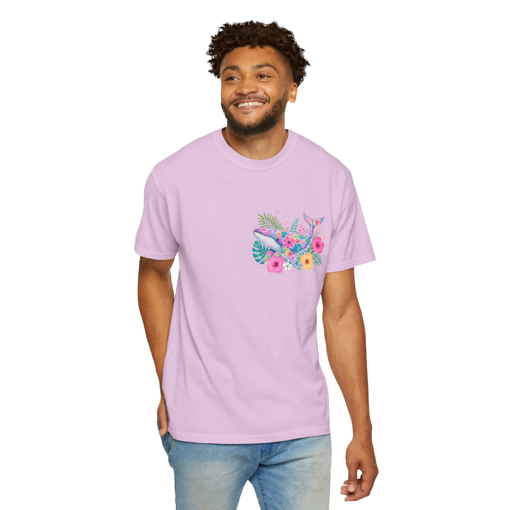 Miami Beach Club T‑Shirt — Retro Flamingo Tropical Floral Graphic Tee