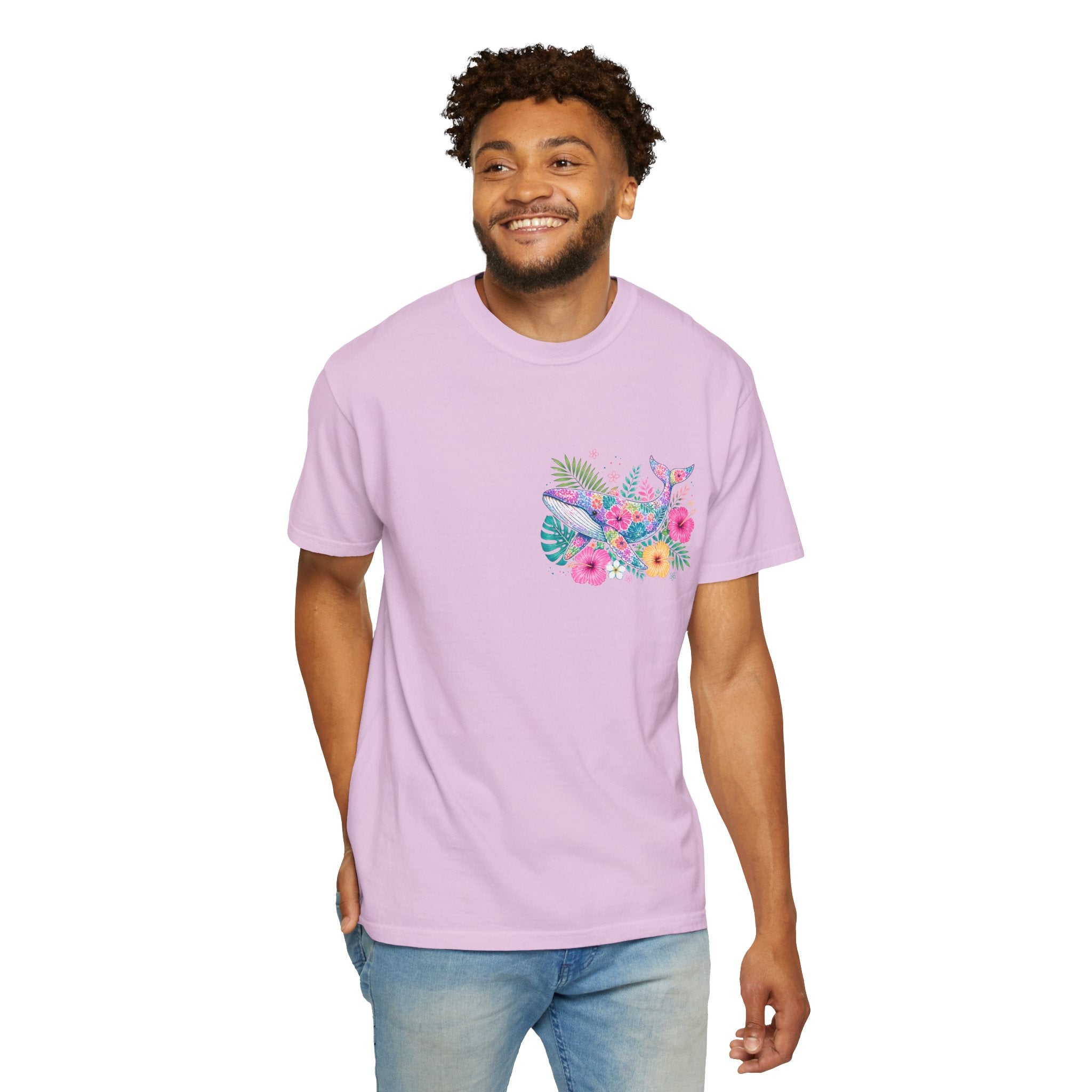 Miami Beach Club T‑Shirt — Retro Flamingo Tropical Floral Graphic Tee