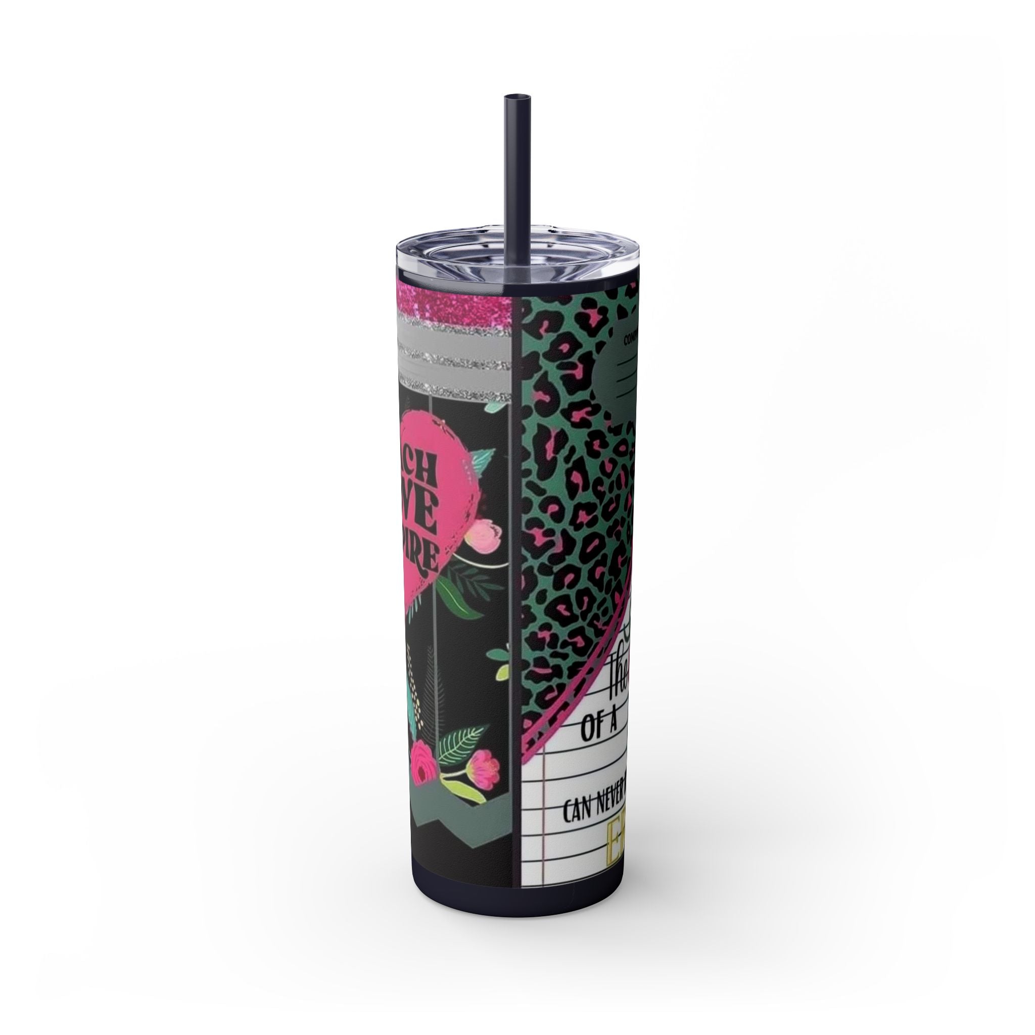 Teacher Skinny Tumbler with Straw — 20oz