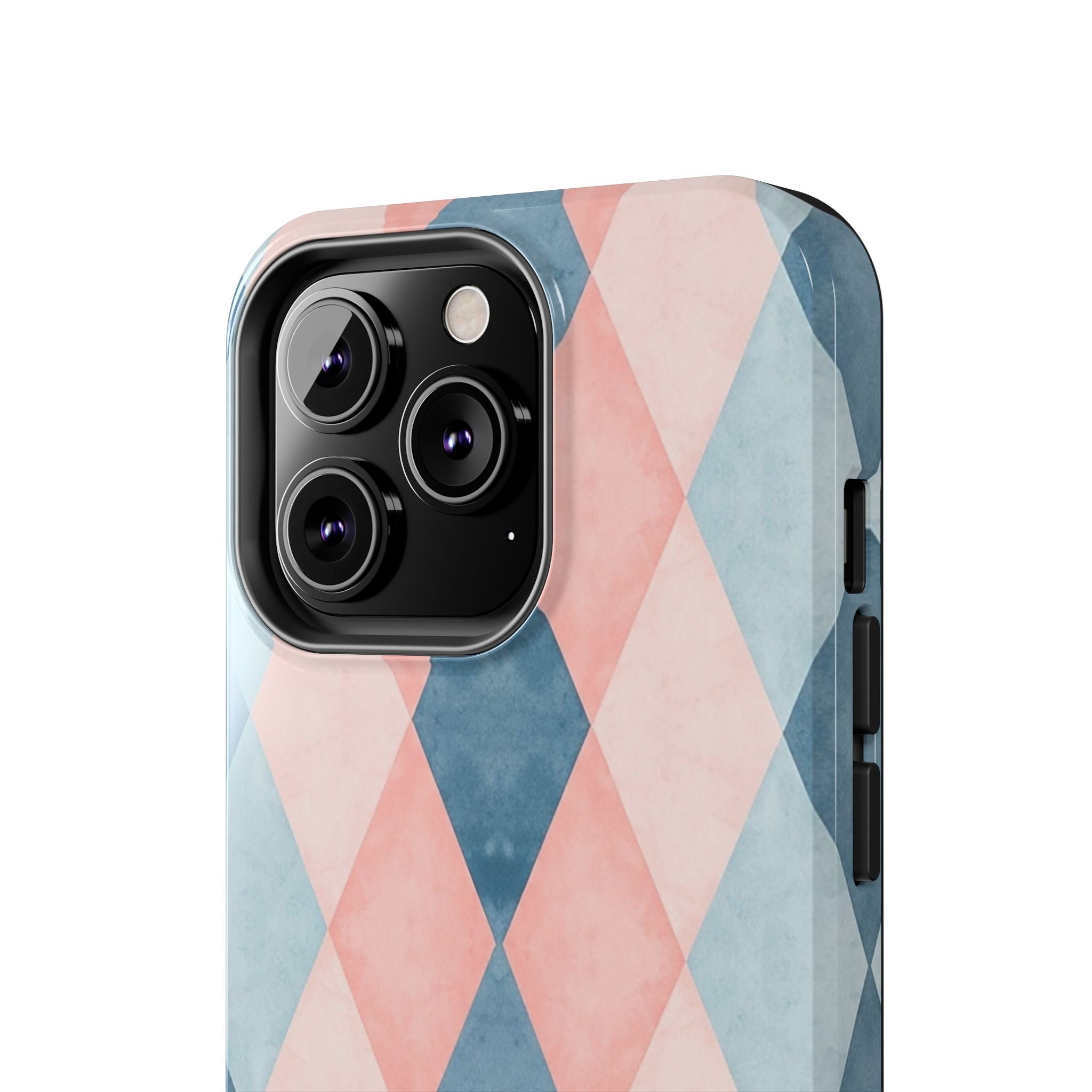 Pastel Harlequin Tough Phone Case — Blue & Pink Diamond Pattern