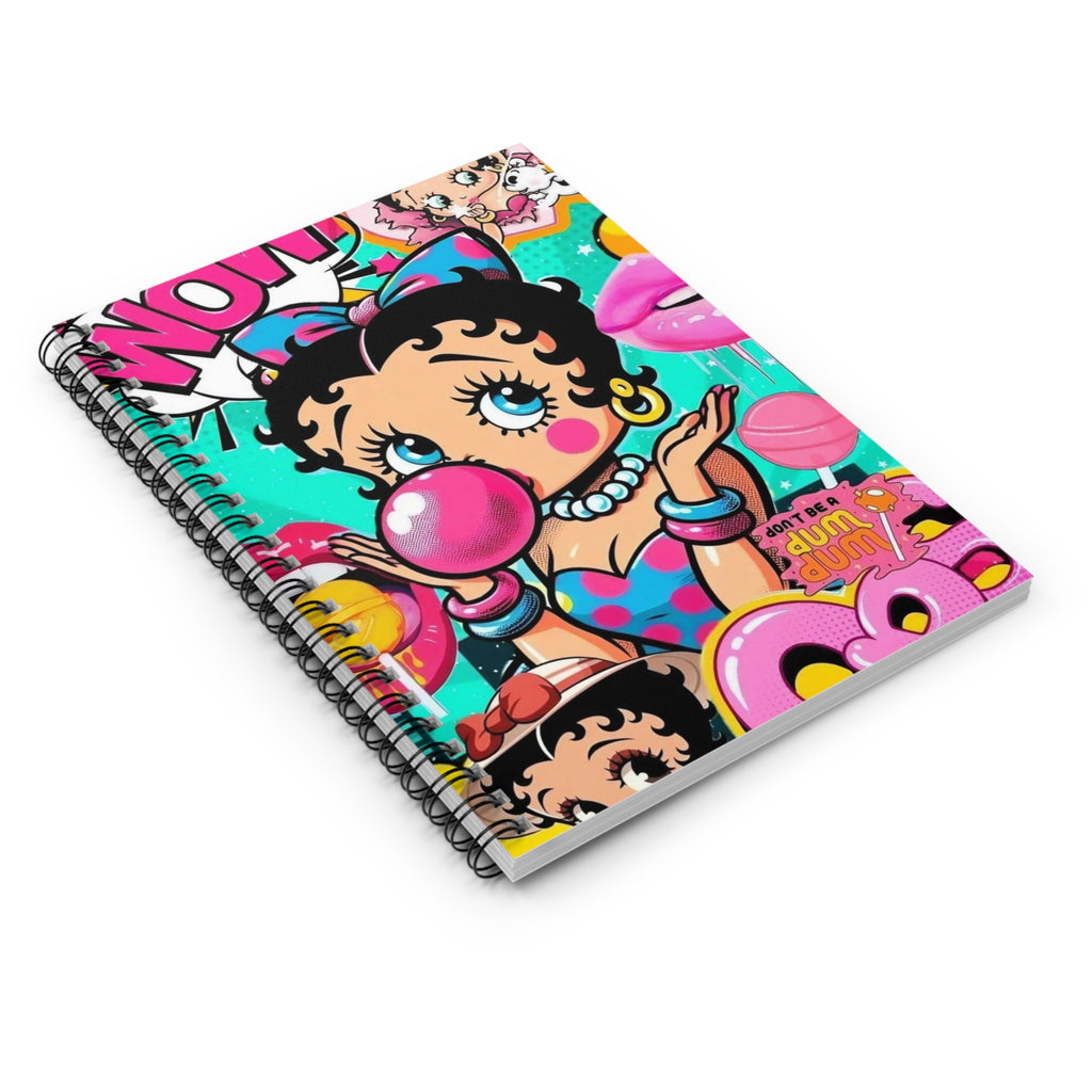 Betty Bubblegum Spiral Notebook — Colorful Pop Art Journal