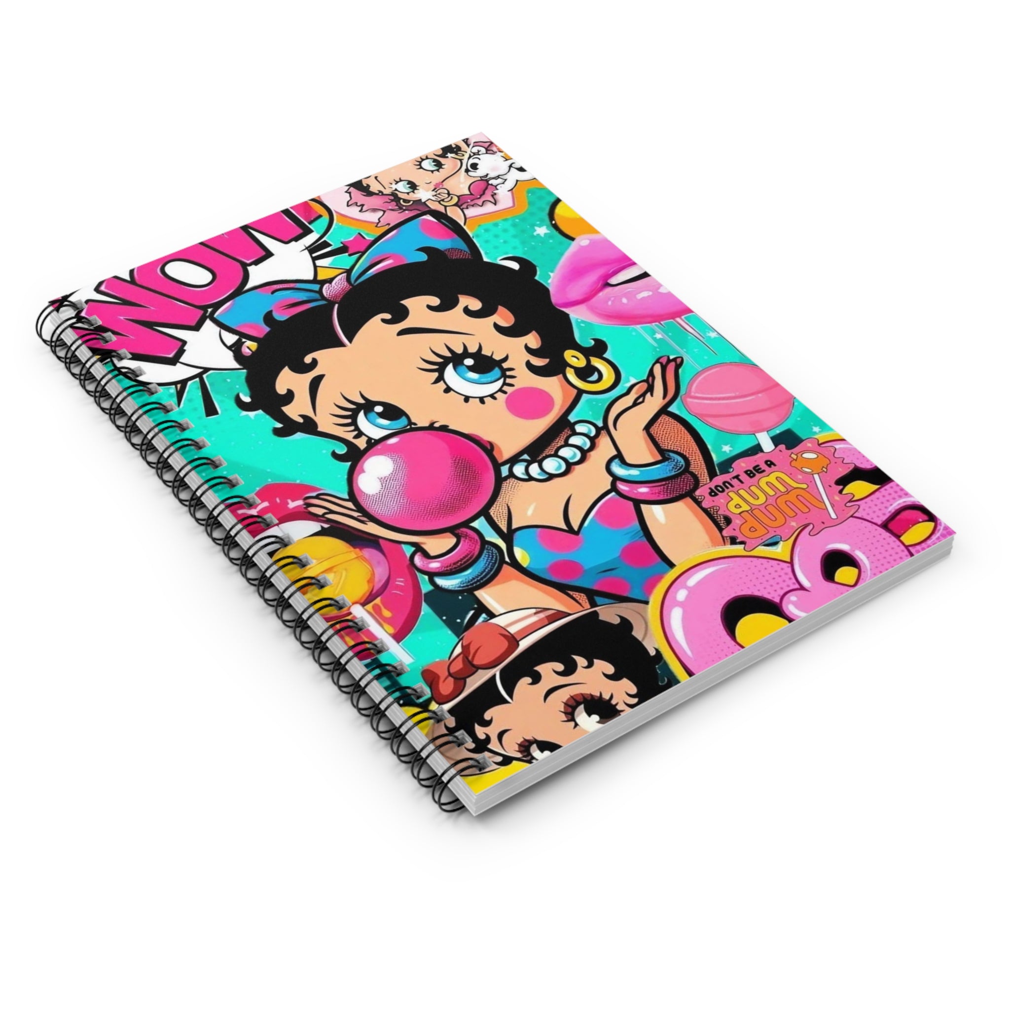 Betty Bubblegum Spiral Notebook — Colorful Pop Art Journal